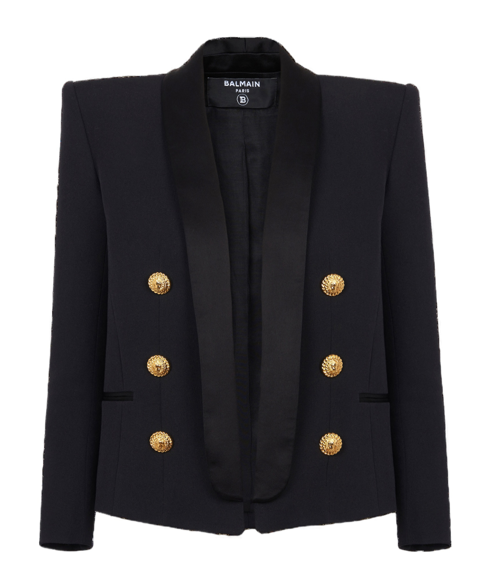Balmain Boxy Wool Jacket In Black