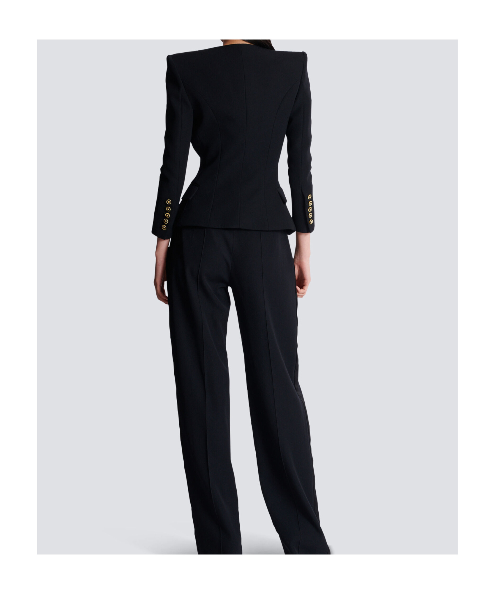Balmain Grain De Poudre 1-button Jacket In Black