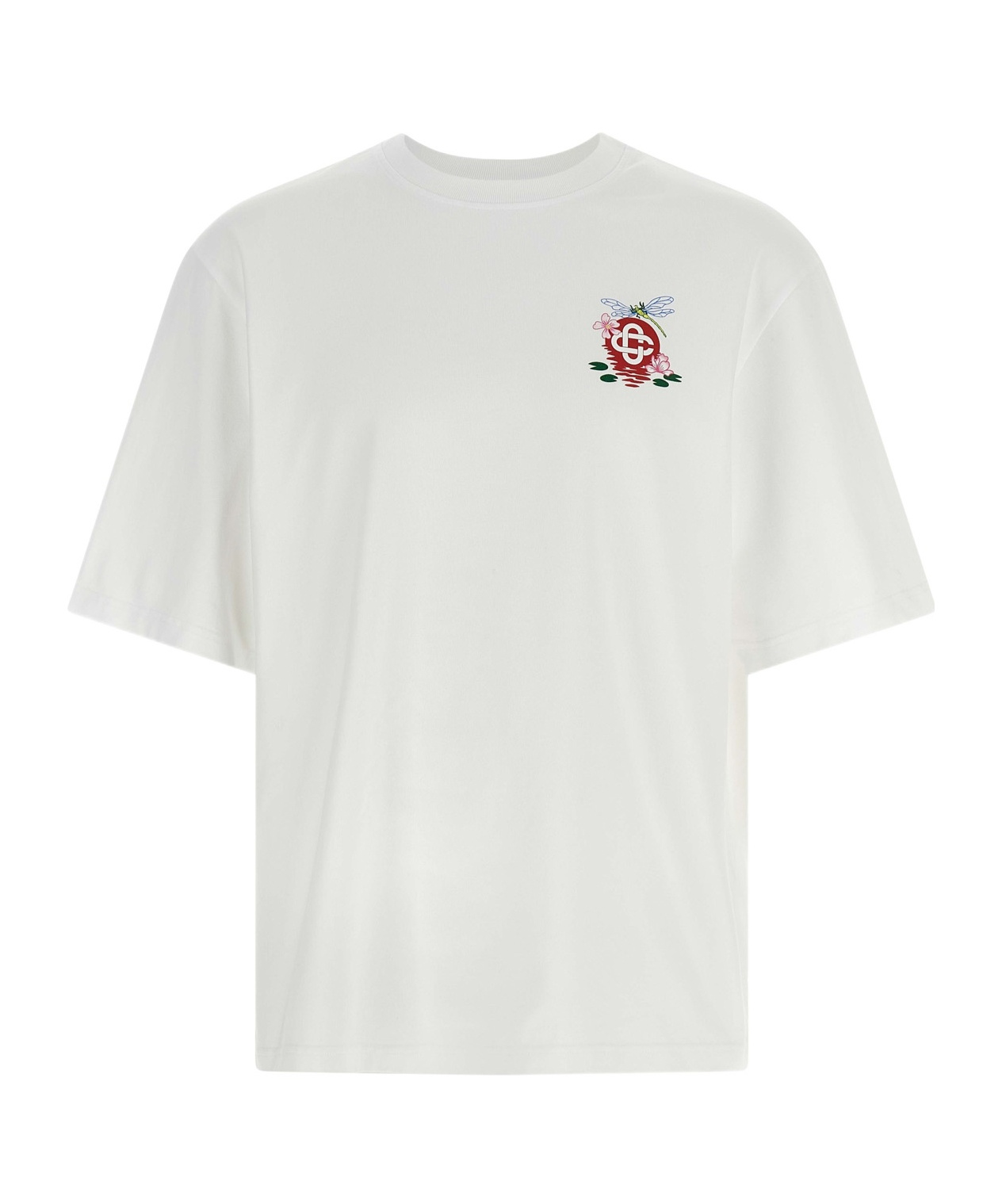 Casablanca Oversized T-shirt With Dragonfly Floral Print In Multi