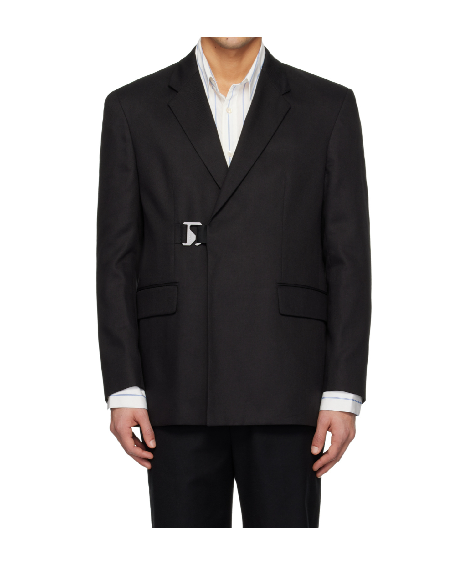 Hugo Boss Hook-eye Long-sleeved Blazer In Black