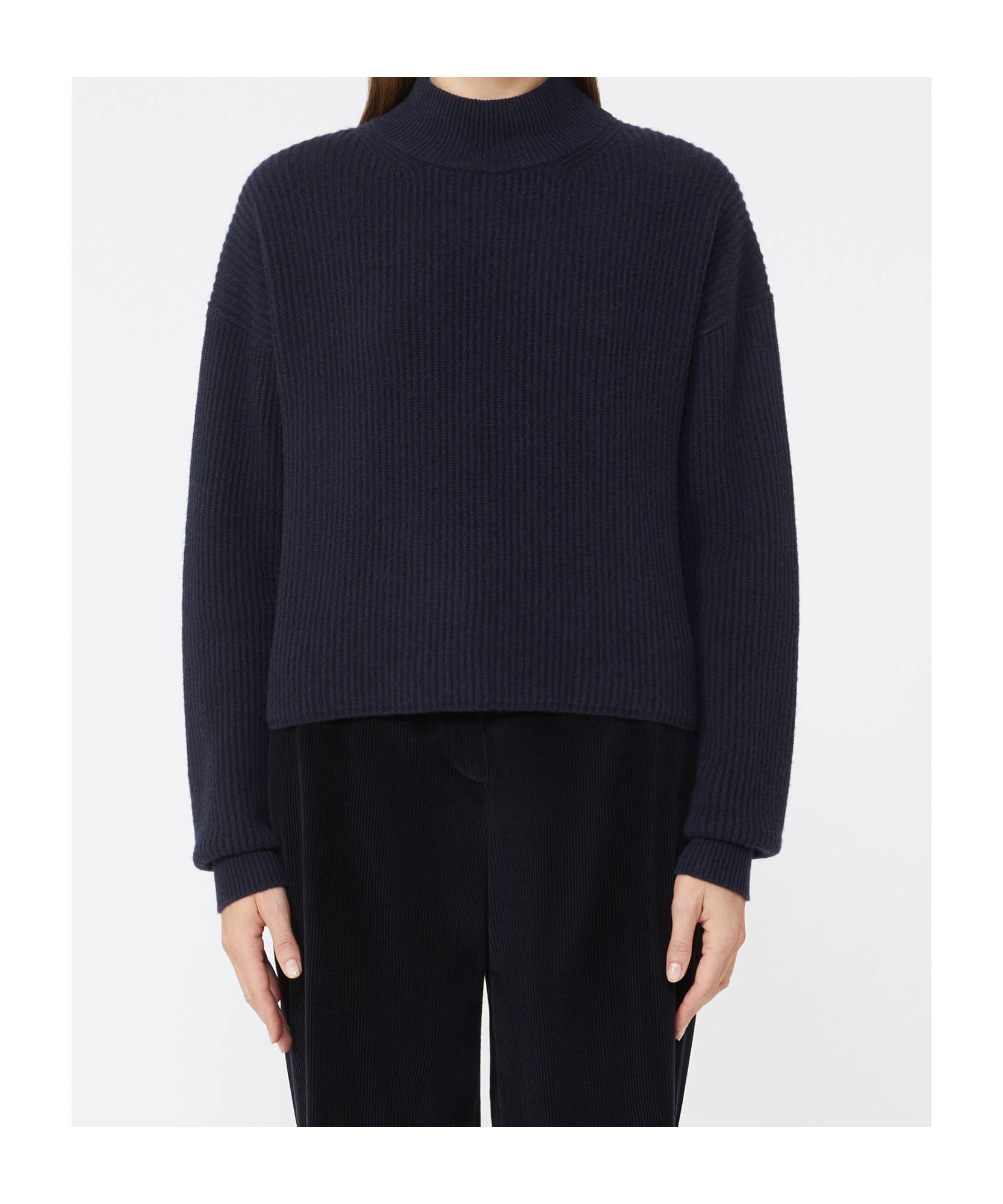 Max Mara Long-sleeved Sweater In Black
