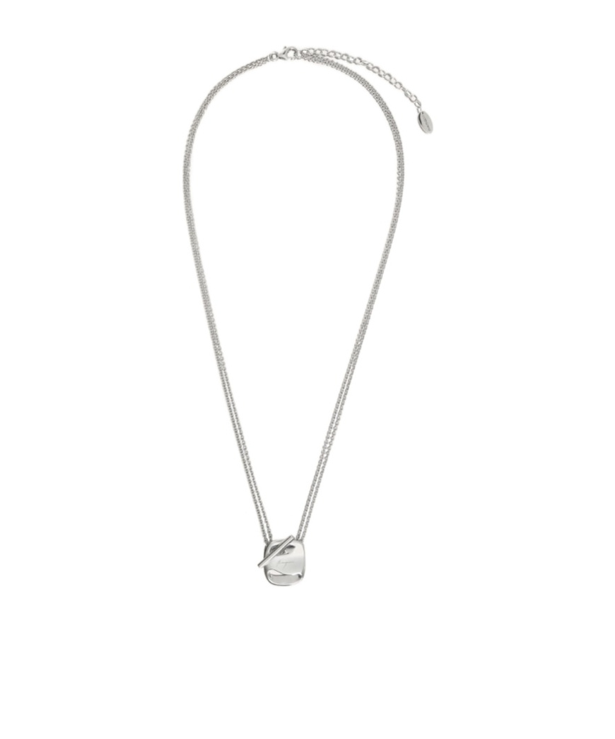 Ferragamo Small Vara Necklace In Gray
