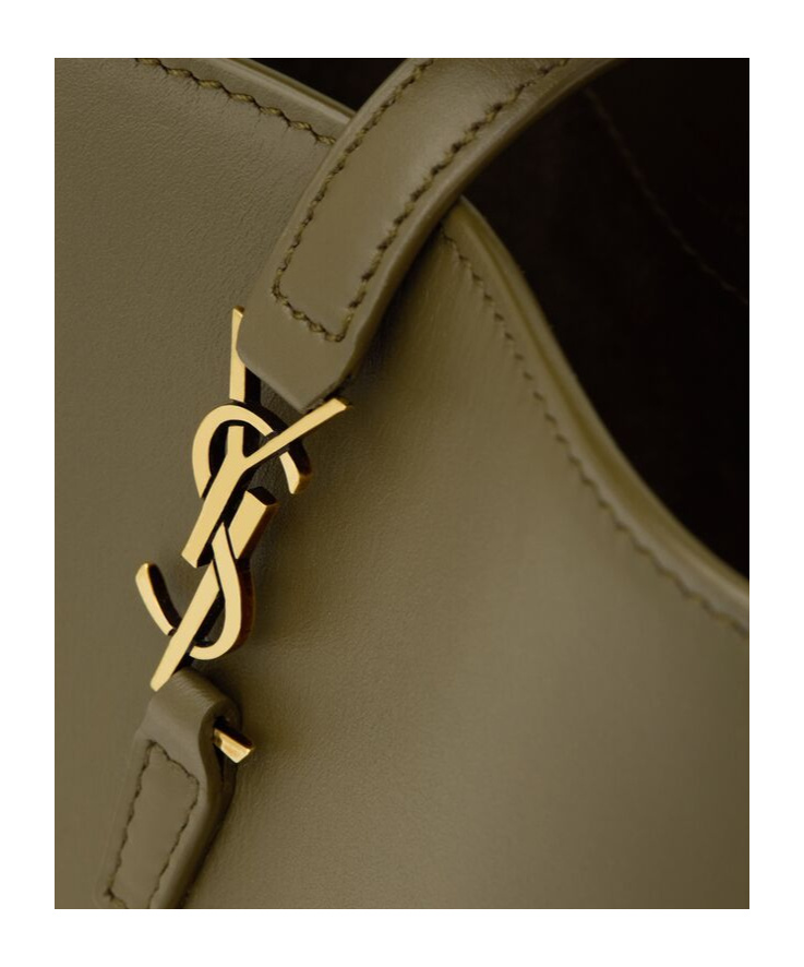 Saint Laurent Mini Le 37 Bucket Bag In Gray
