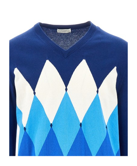 Ballantyne Blue Argyle Sweater In Blue
