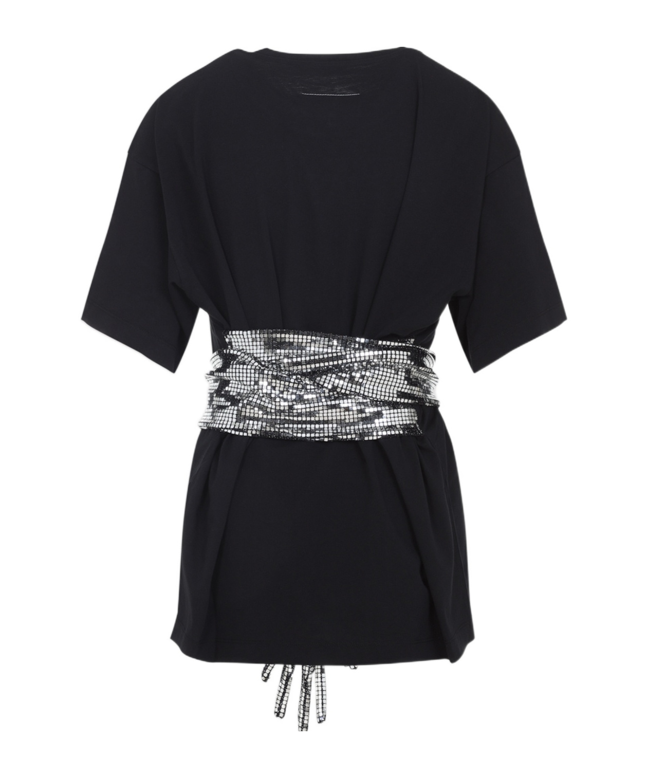 Mm6 Maison Margiela Roundneck Label T-shirt In Black