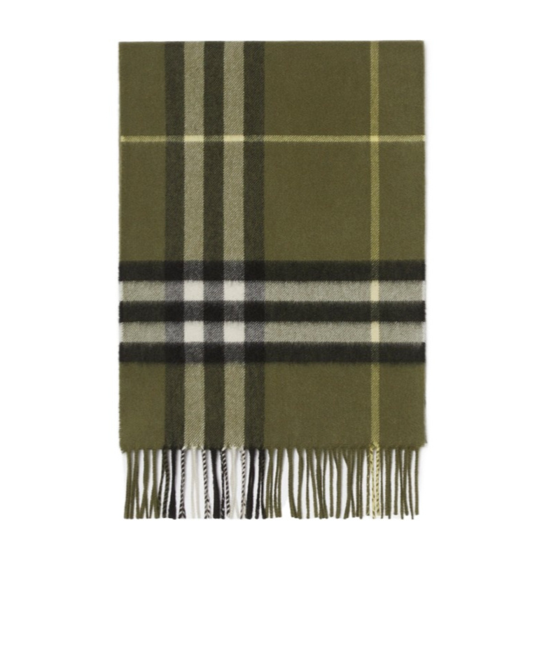 Burberry Checked Cashmere Scarf In Gray