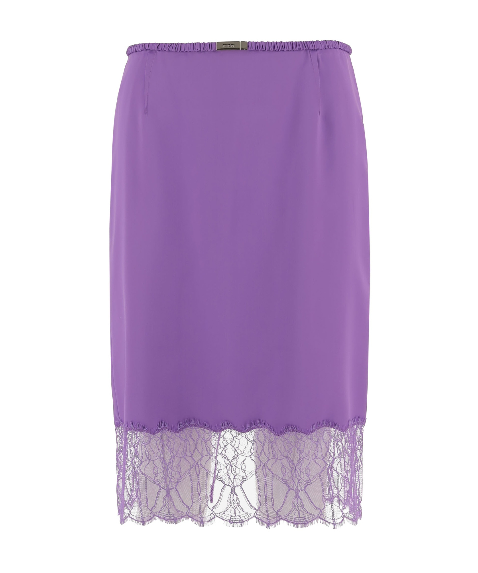 Gucci Lace Insert Skirt In Purple