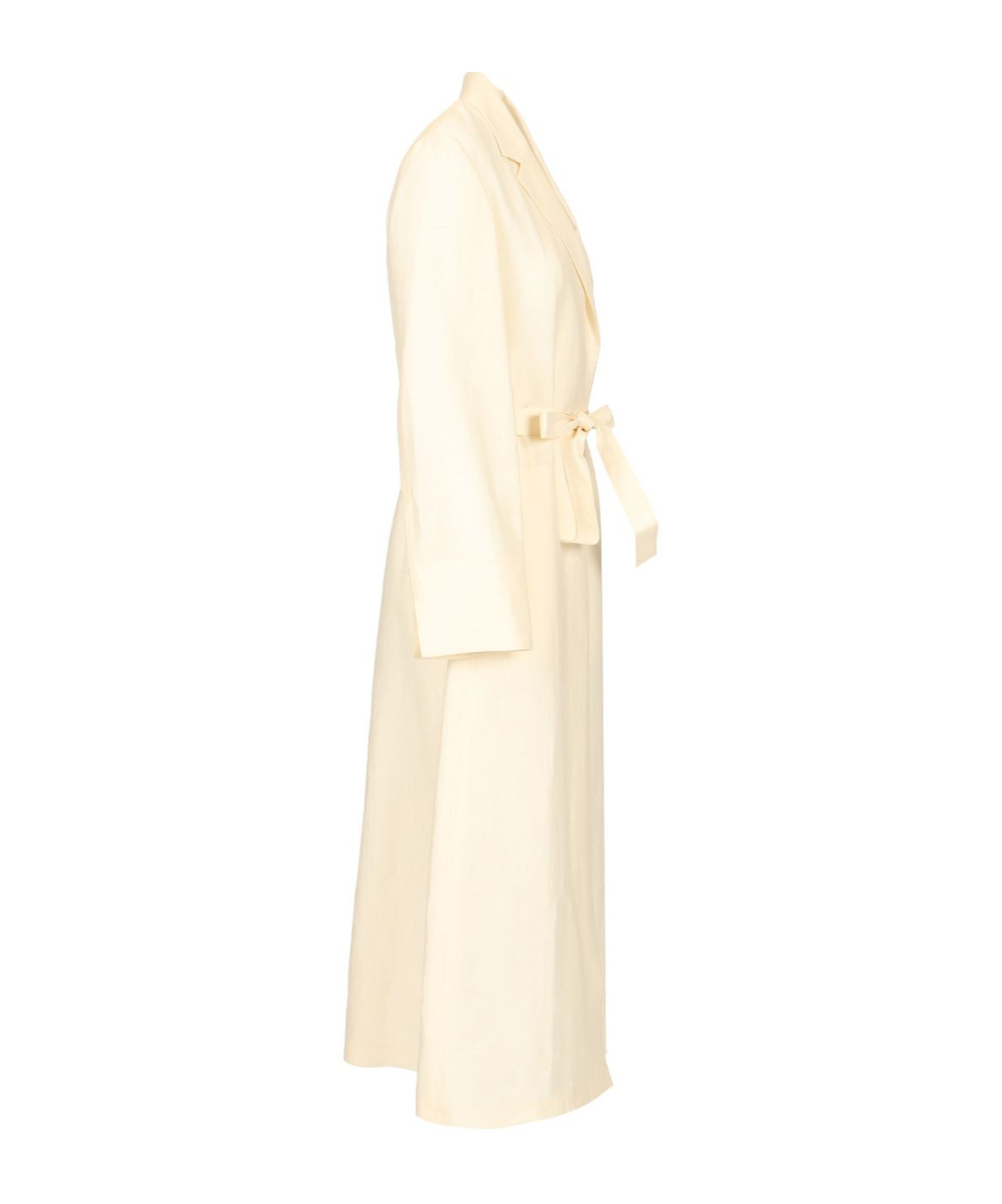 Max Mara Linen And Silk Canvas Overcoat Dresses White In White