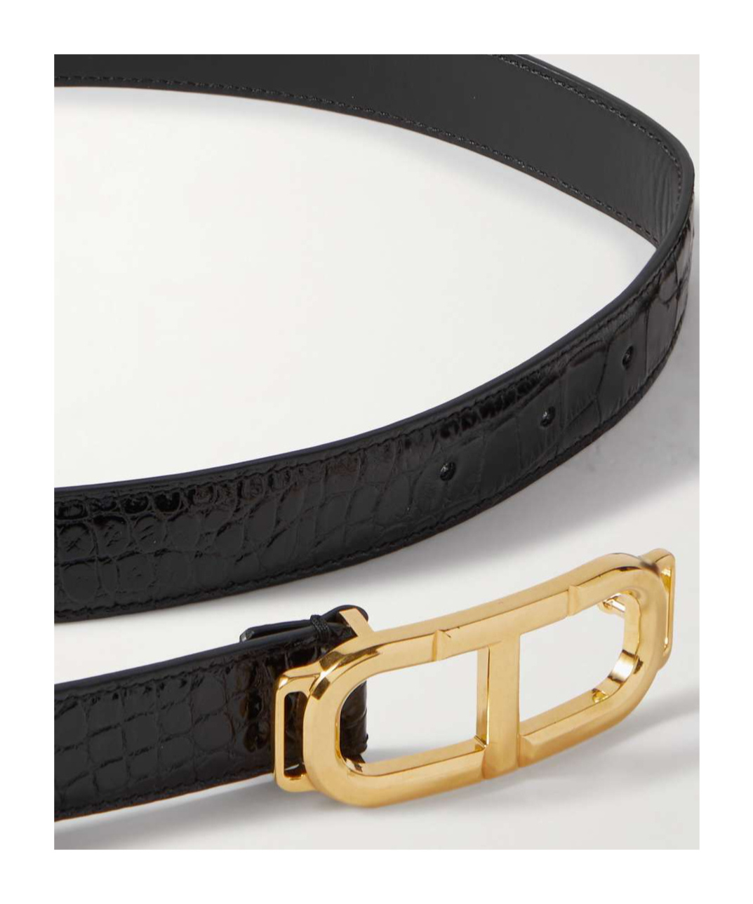 Tom Ford Whitney Imitation Alligator Belt In Black