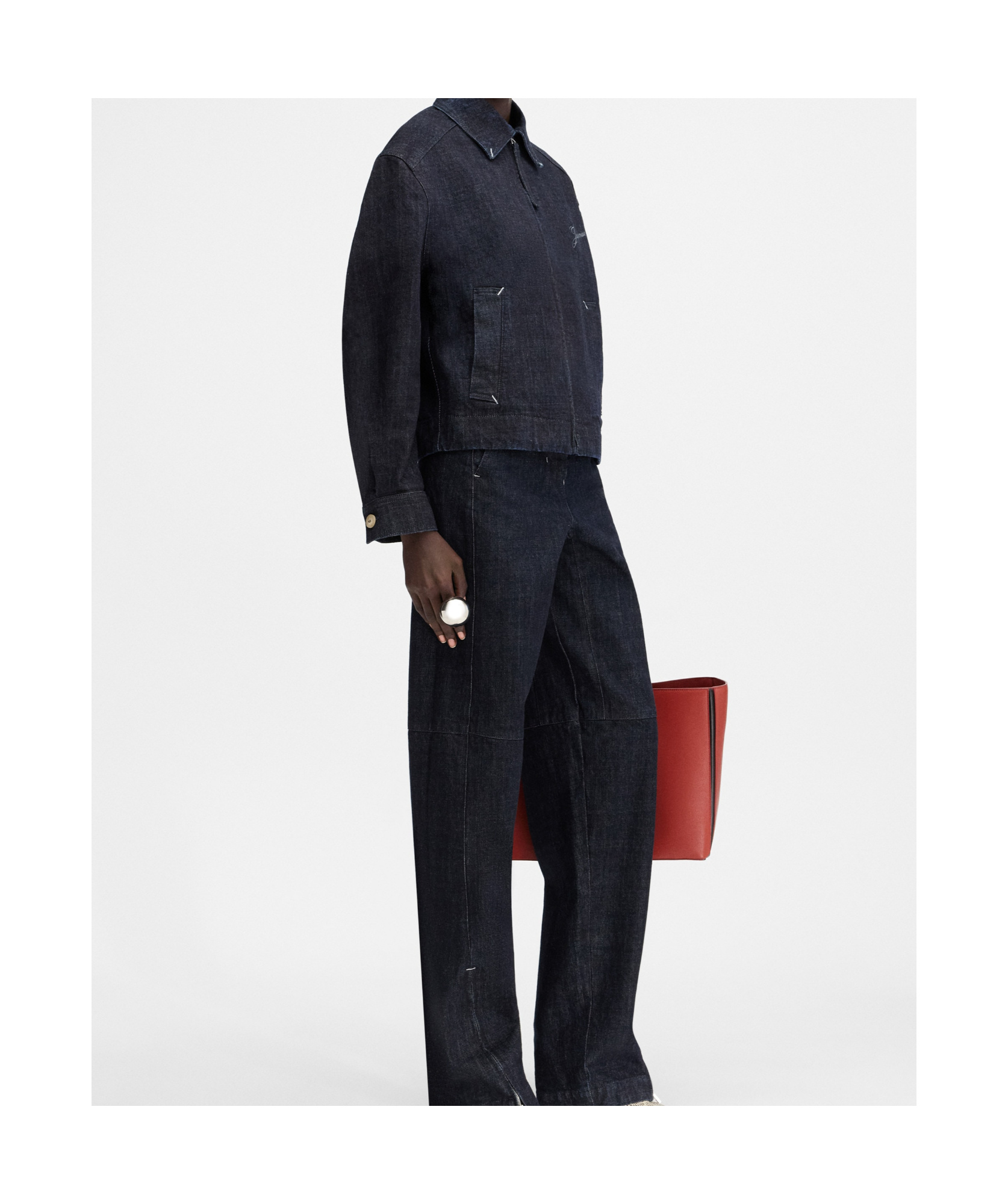 Jacquemus Navy La Croisière 'the Canevas De-nîmes' Denim Jacket In Black