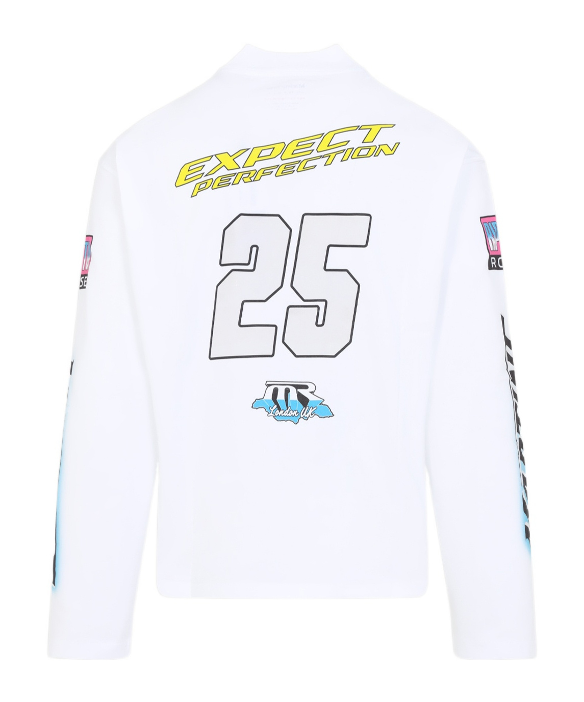 Shop Martine Rose Funnel Neck L/s T-shirt In White