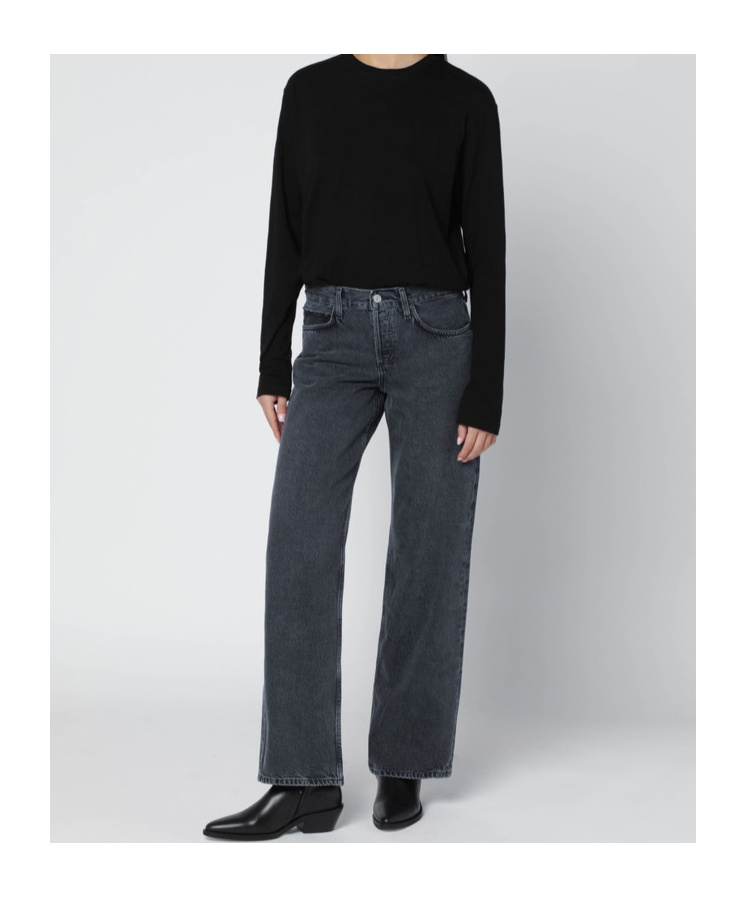 Agolde Sydney Long-sleeved T-shirt In Black