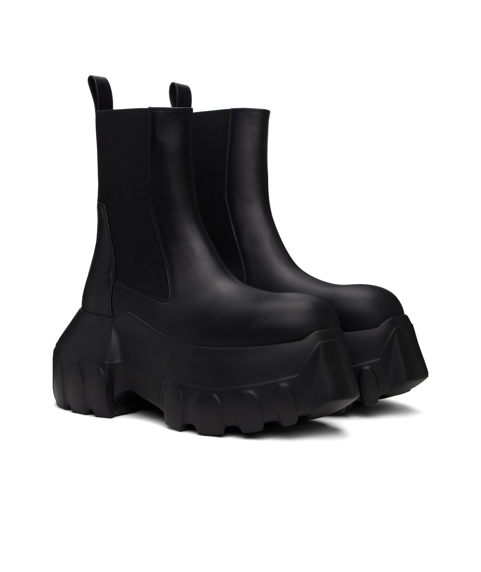Rick Owens Round Toe Ankle Boots In Black