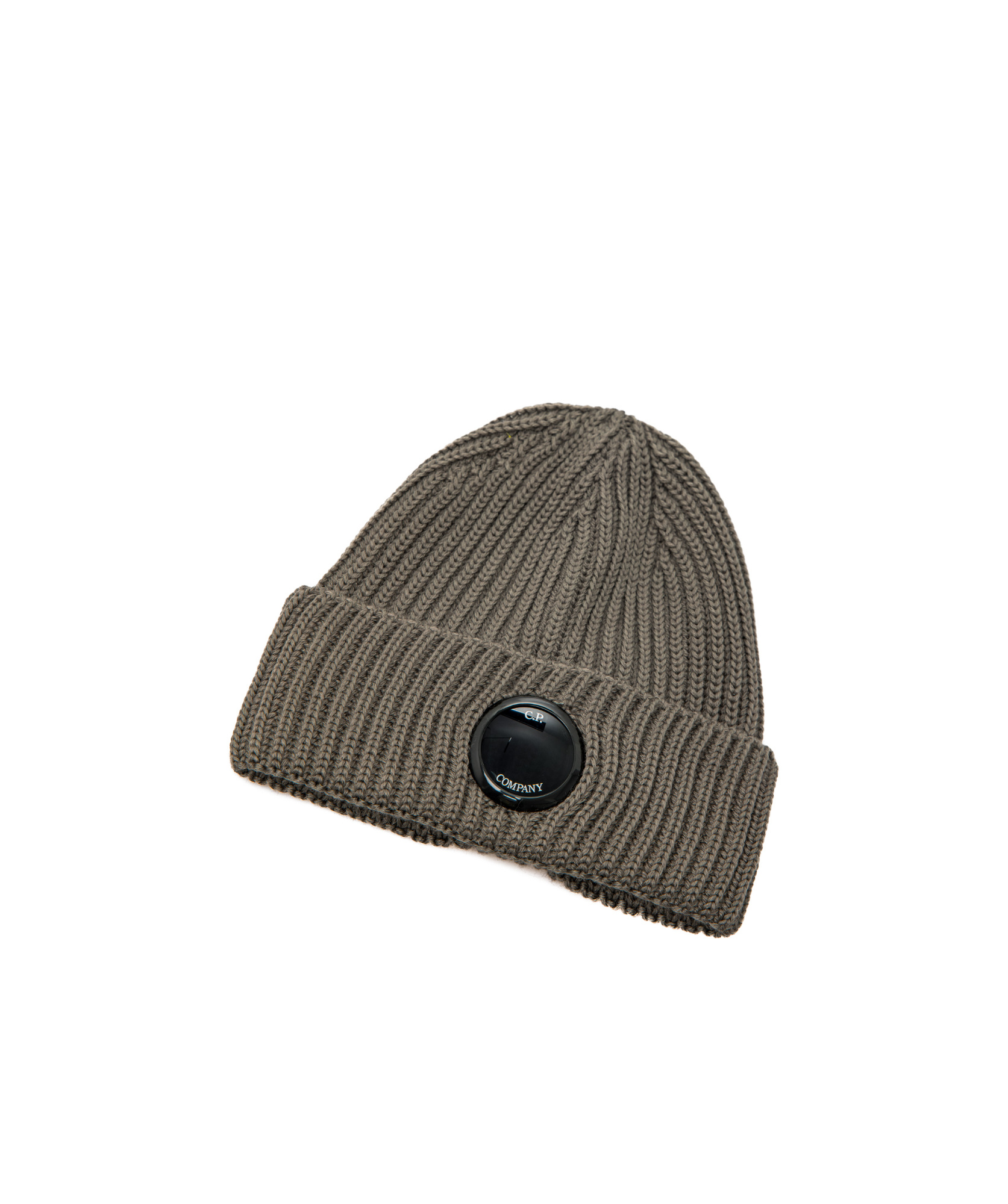 C.p. Company Lens-detail Beanie In Gray