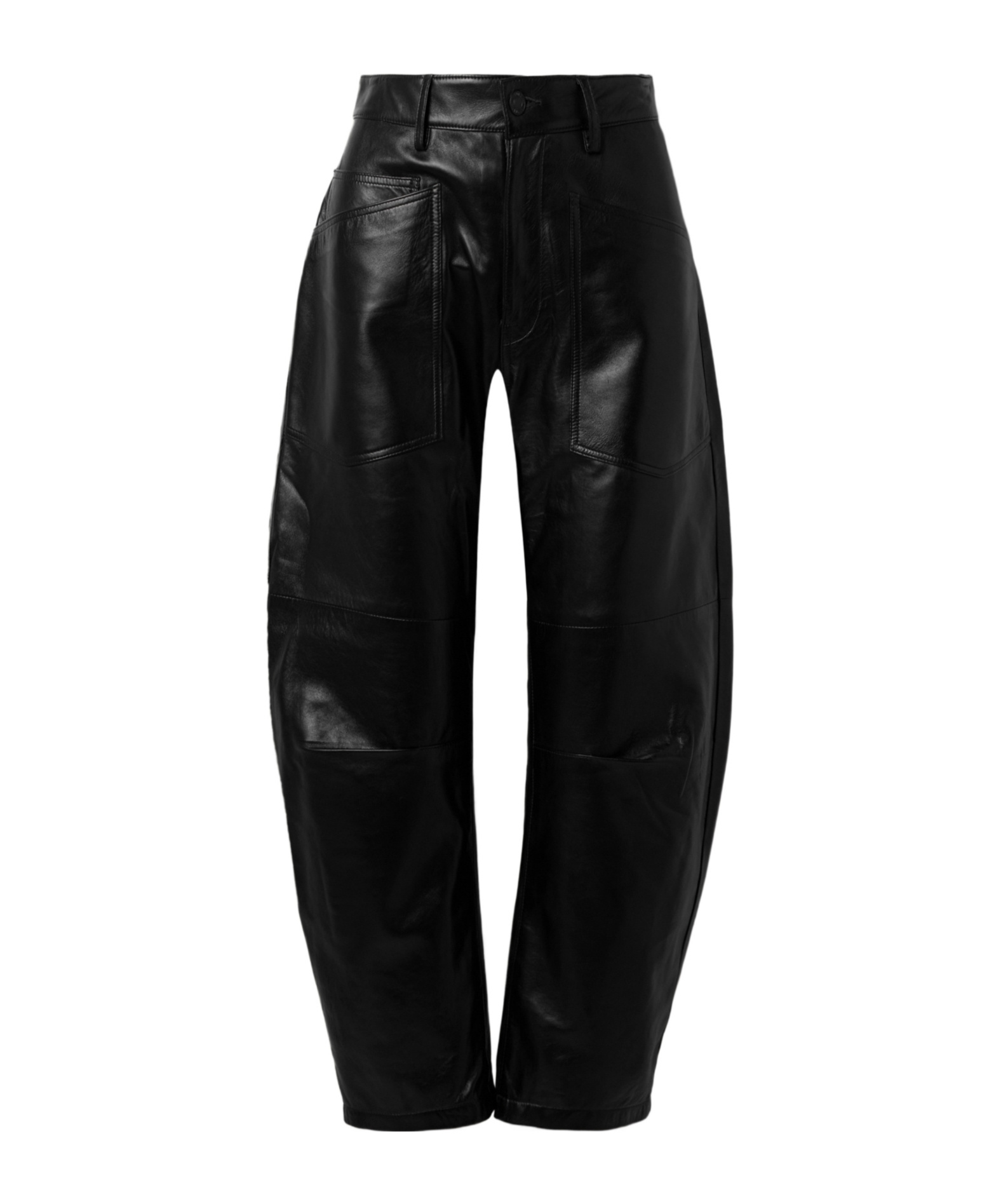 Nili Lotan Shon Leather Barrel-leg Pants In Animal Print