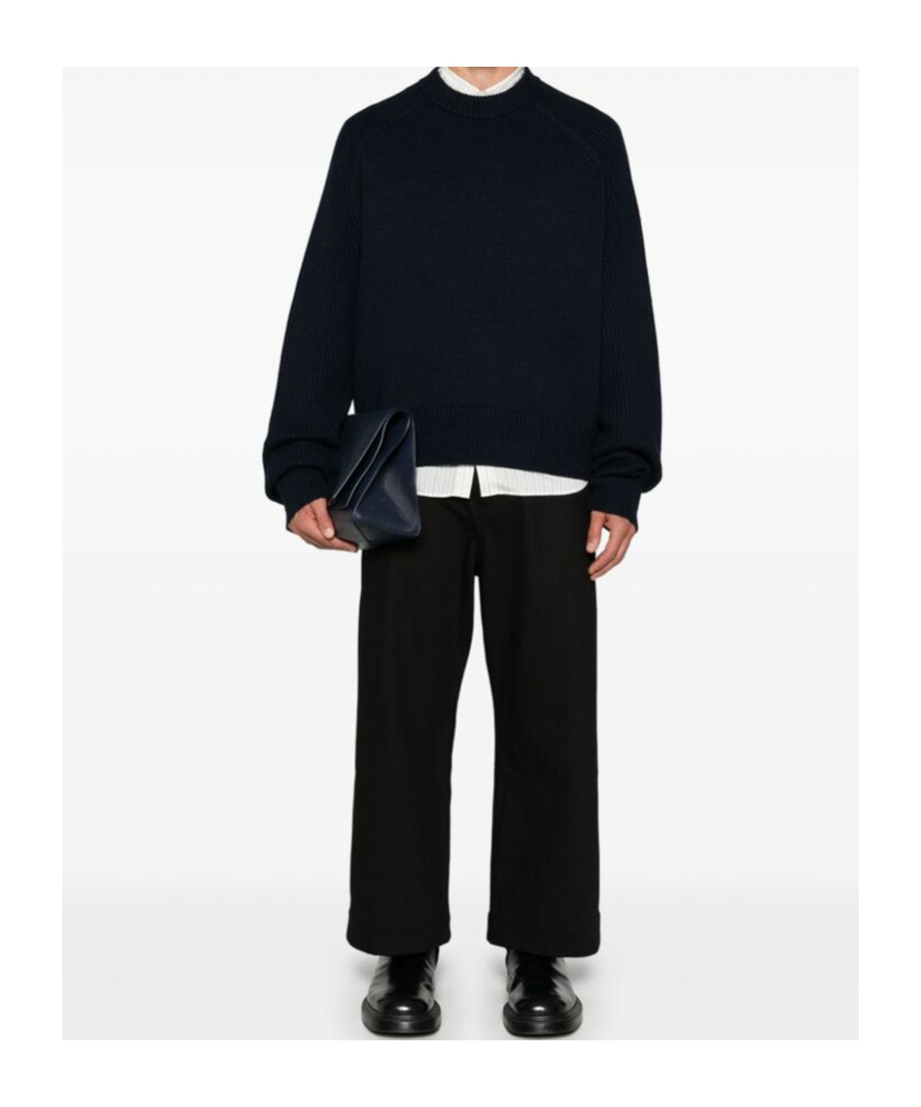 Studio Nicholson Long-sleeved Sweater In Black