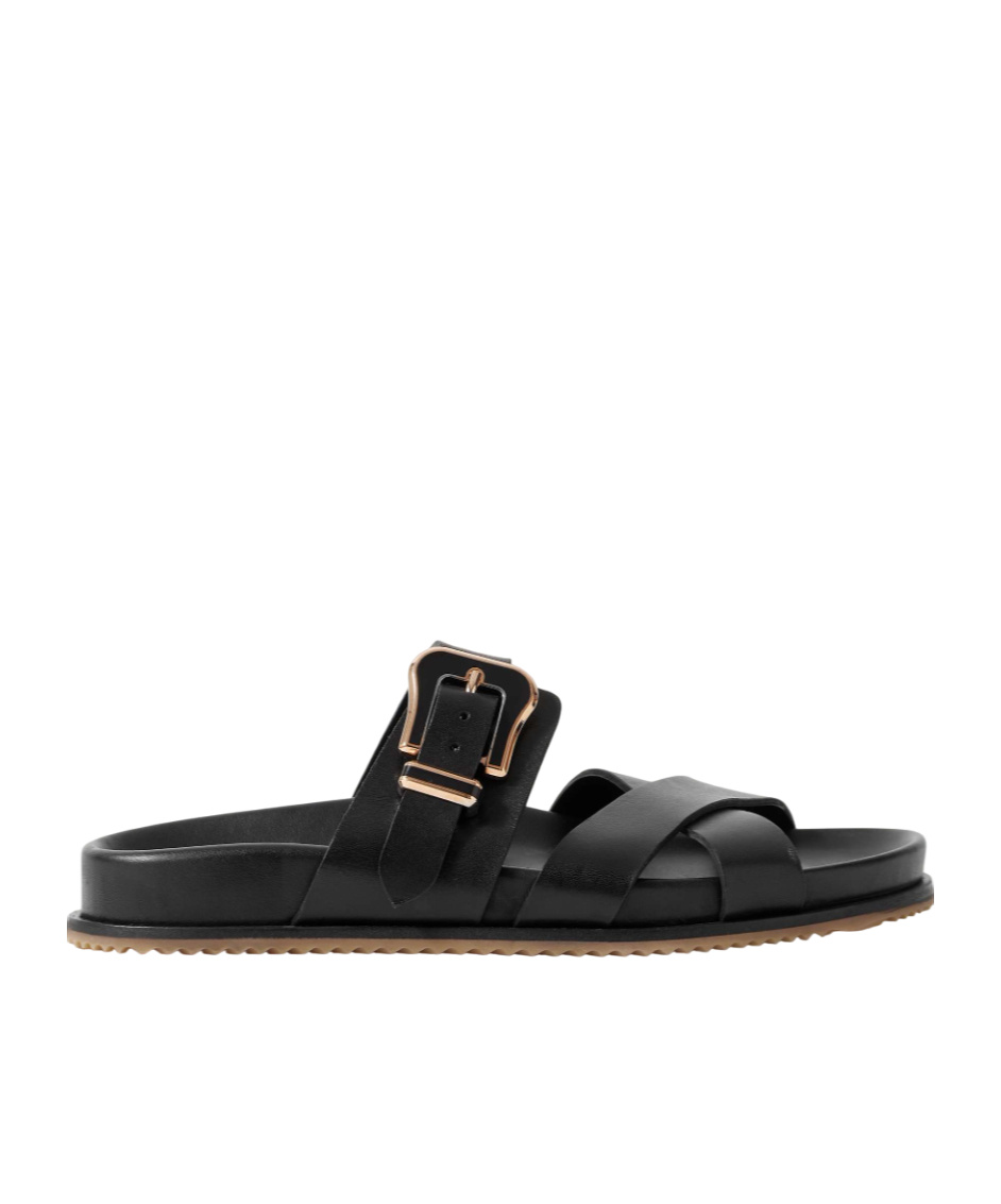 Gabriela Hearst Circe Leather Slides In Black