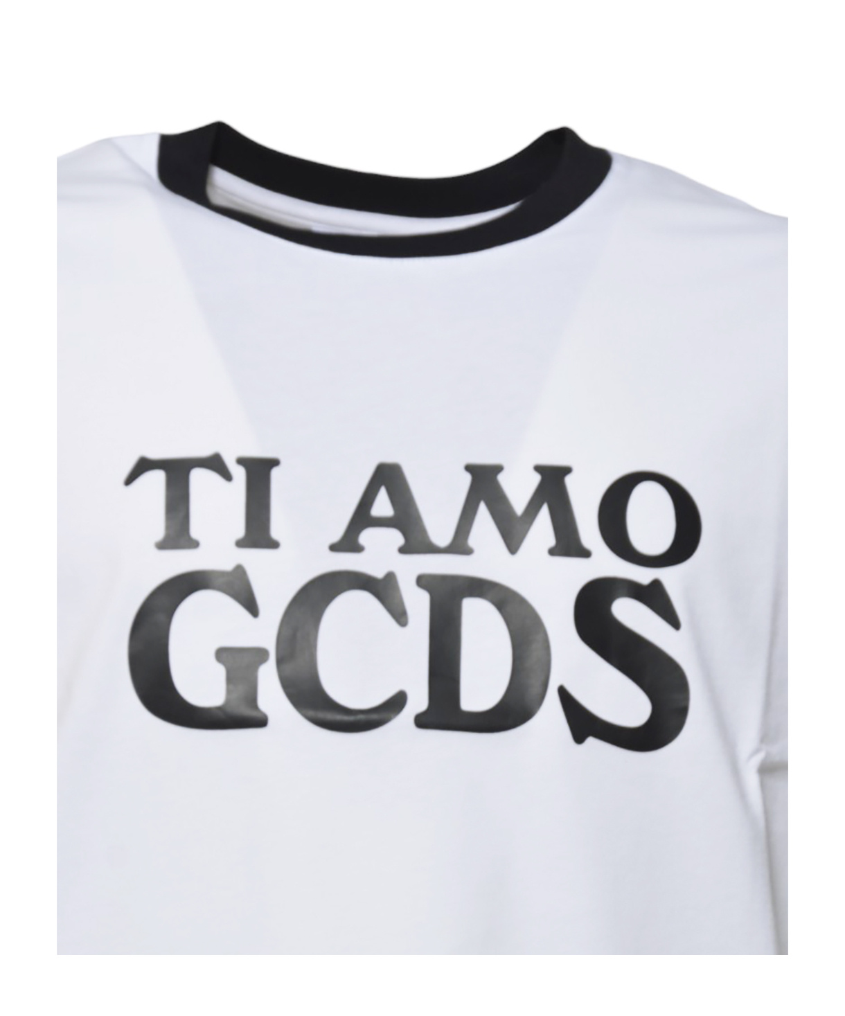 Gcds Boxy T-shirt Trim Contrast Crew Neck In White