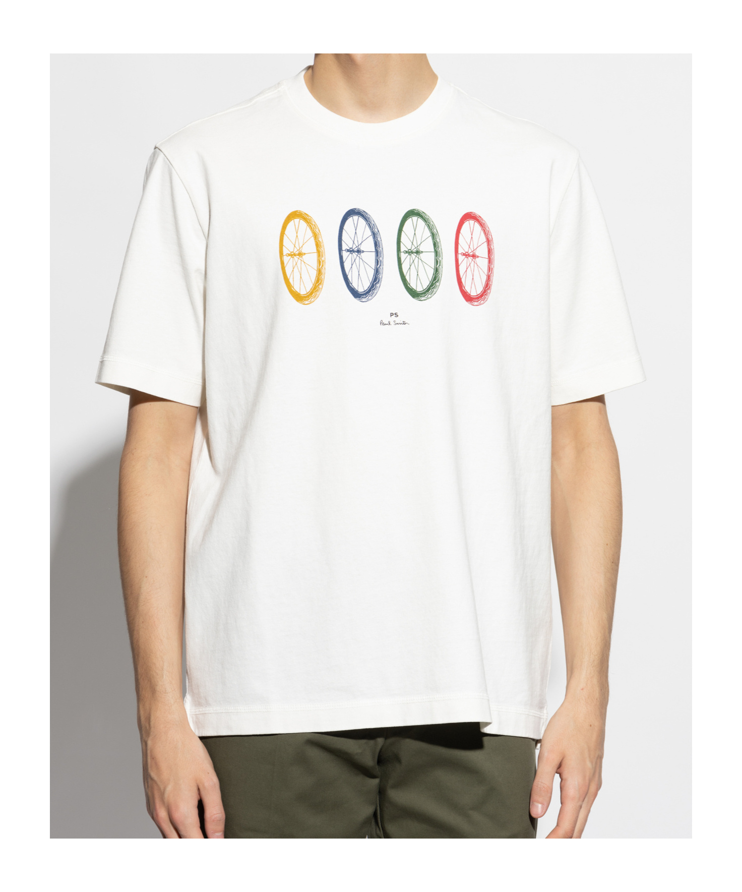 Shop Ps By Paul Smith Wheels-print T-shirt In White