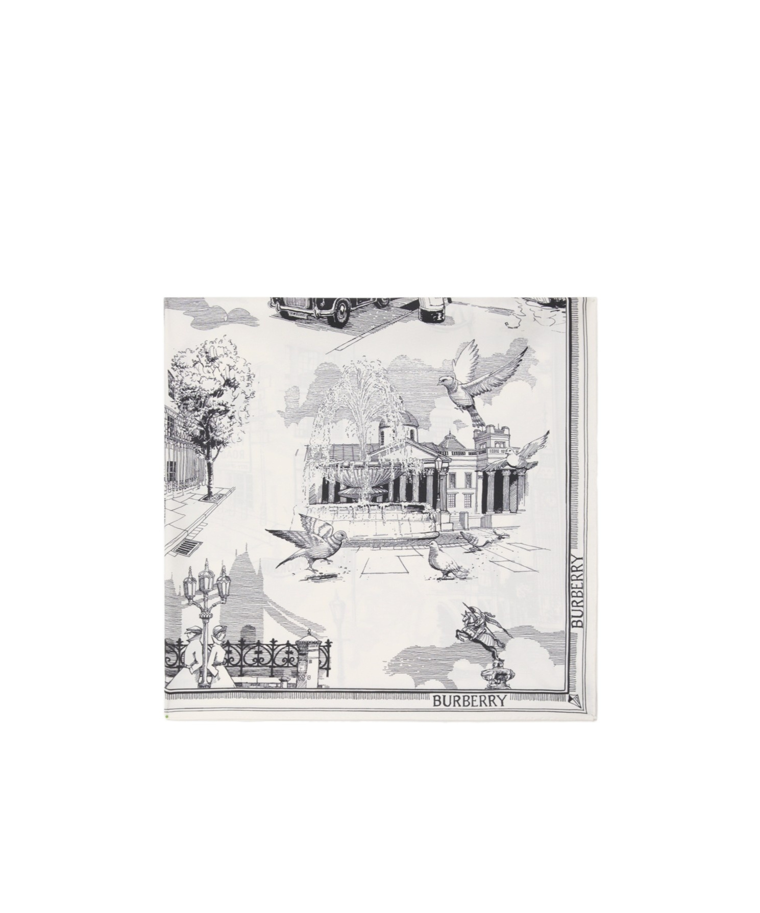 BURBERRY LONDON LANDMARKS-PRINT SILK SCARF 