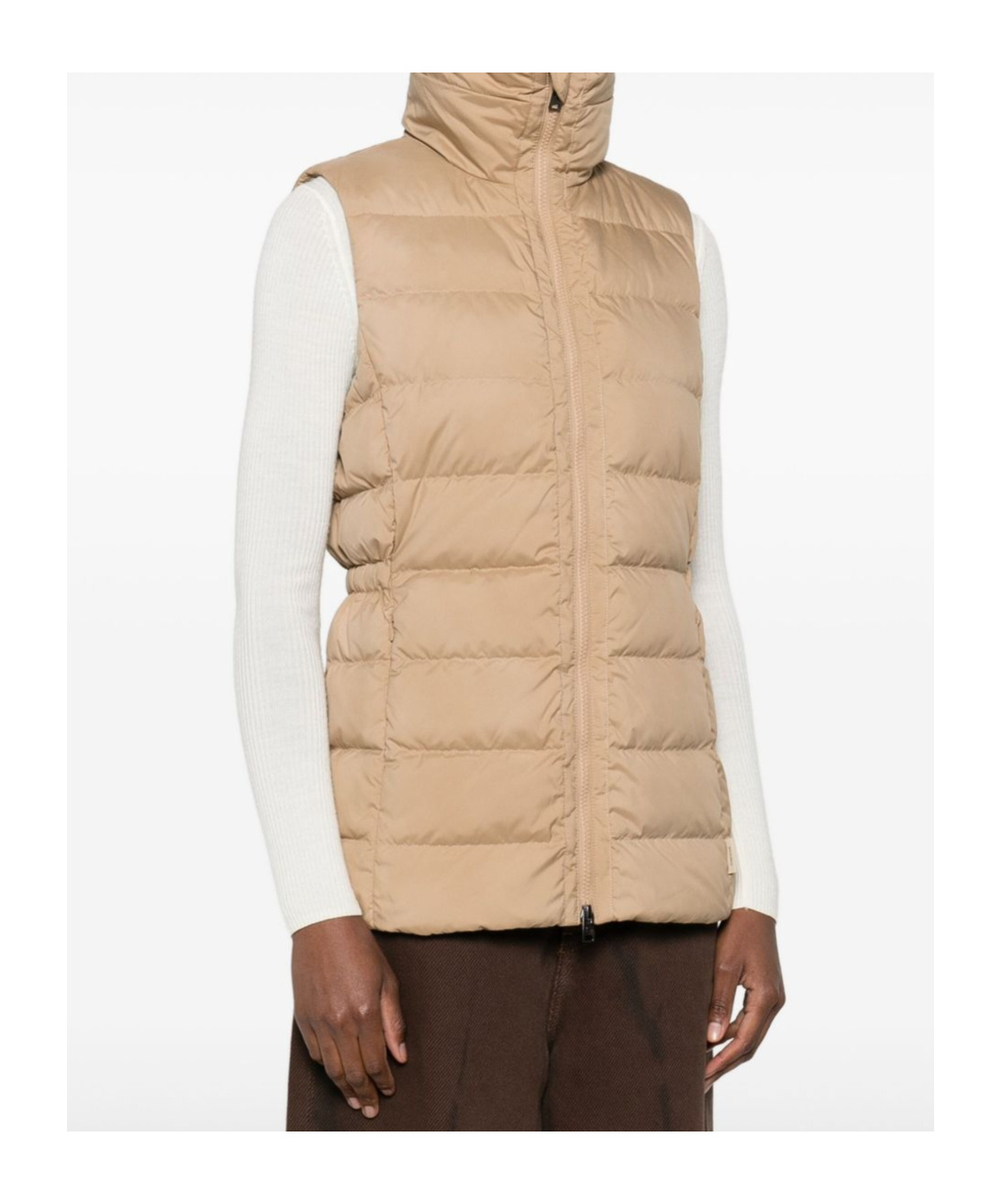 Woolrich Padded Zip-up Gilet In Brown