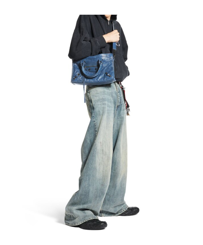 Balenciaga Le City Small Shoulder Bag In Mineral Blue