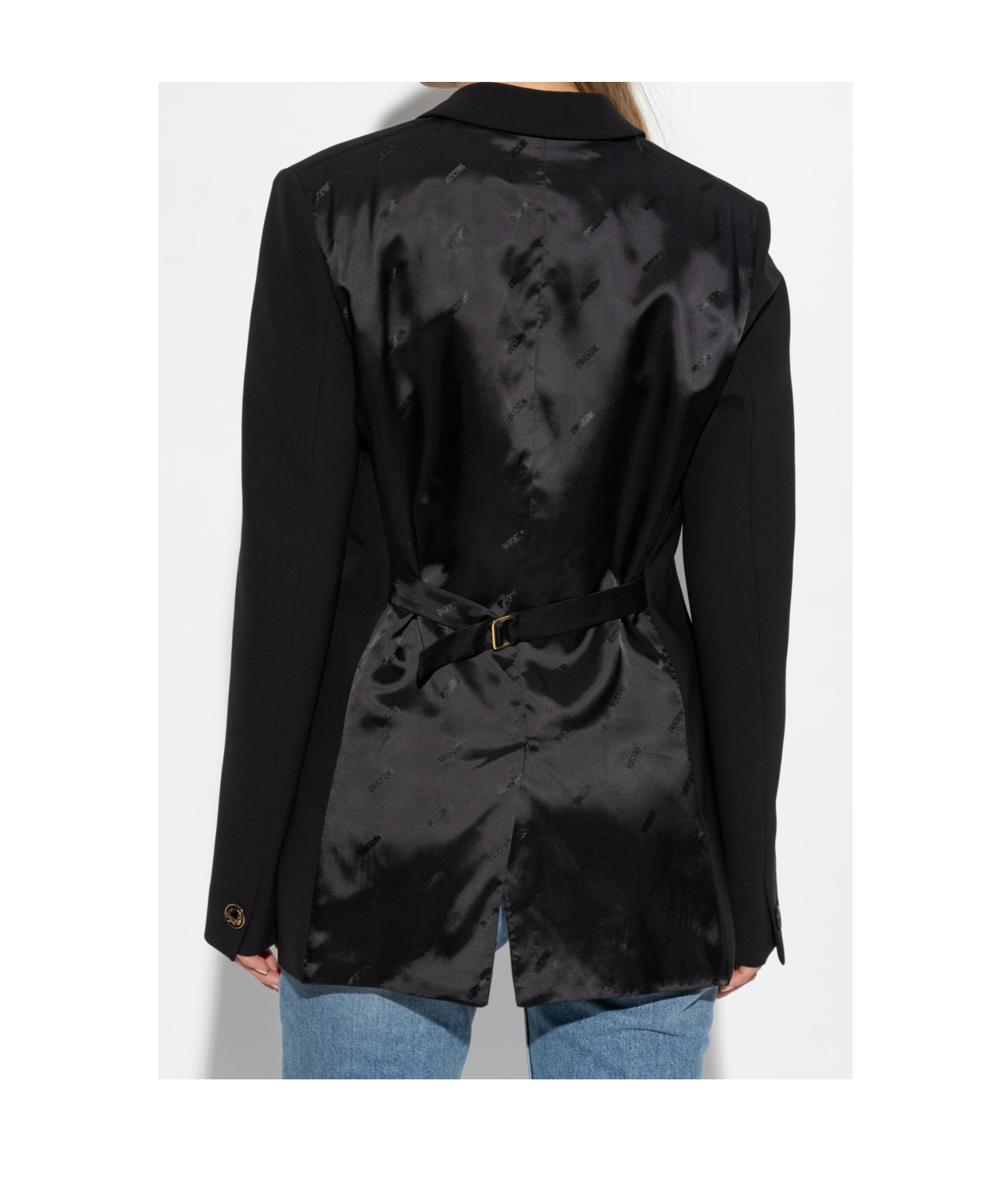 Moschino Crepe Blazer In Black