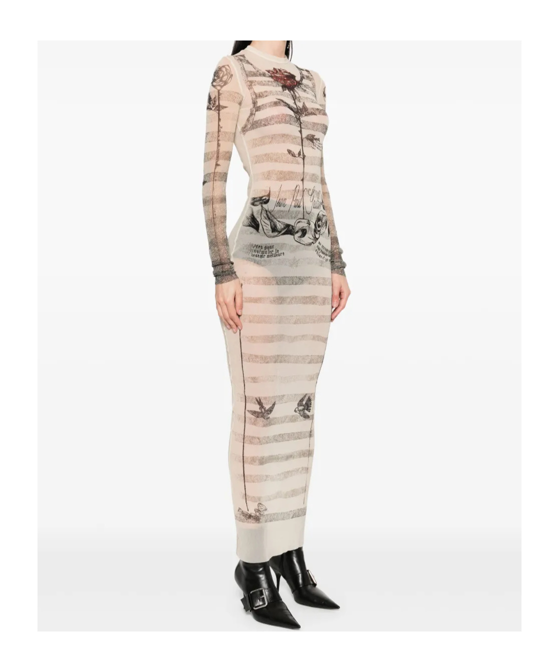 Jean Paul Gaultier Long-sleeved Dress In White