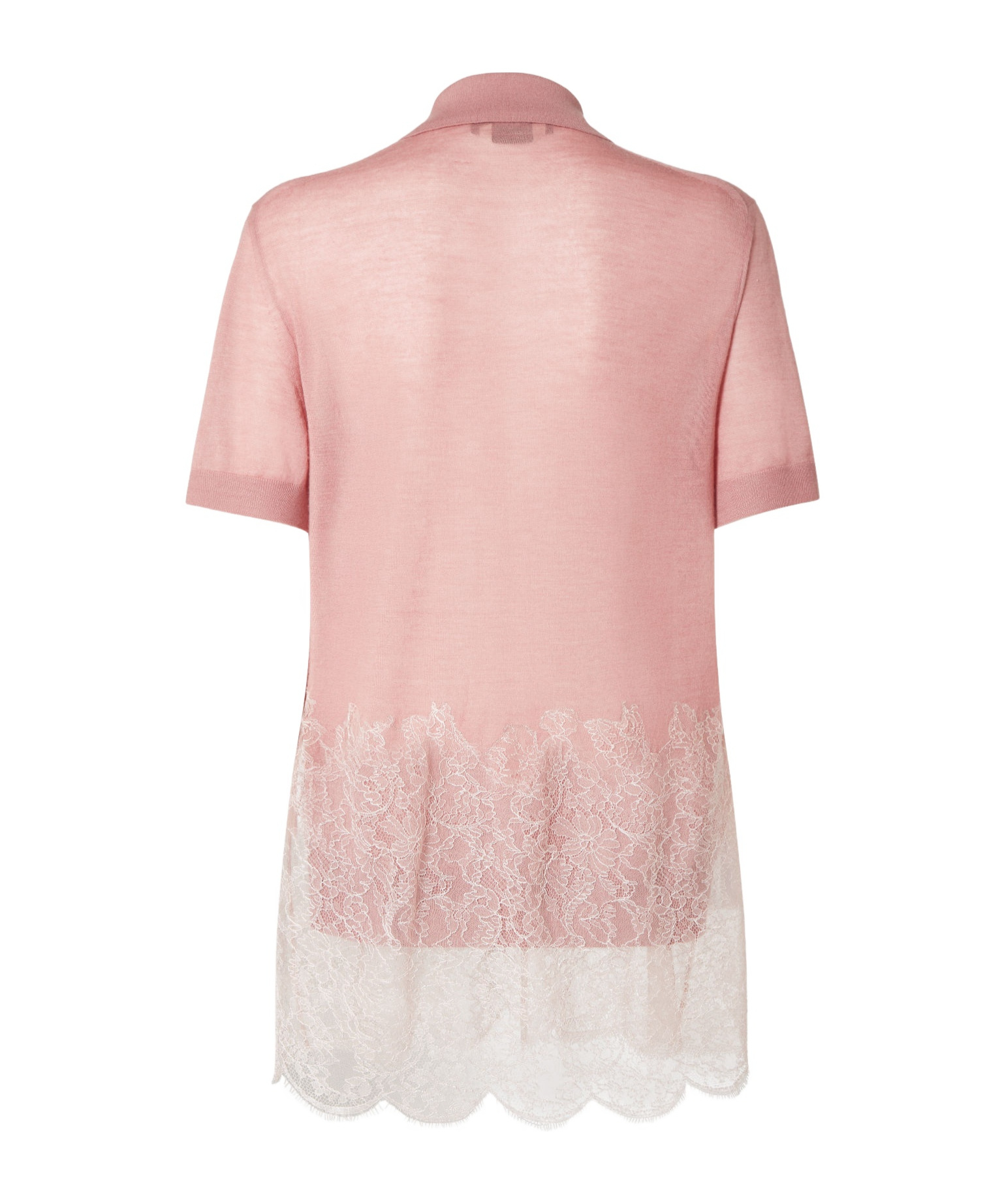 Fendi Pink Cashmere And Wool Polo Shirt In Pink