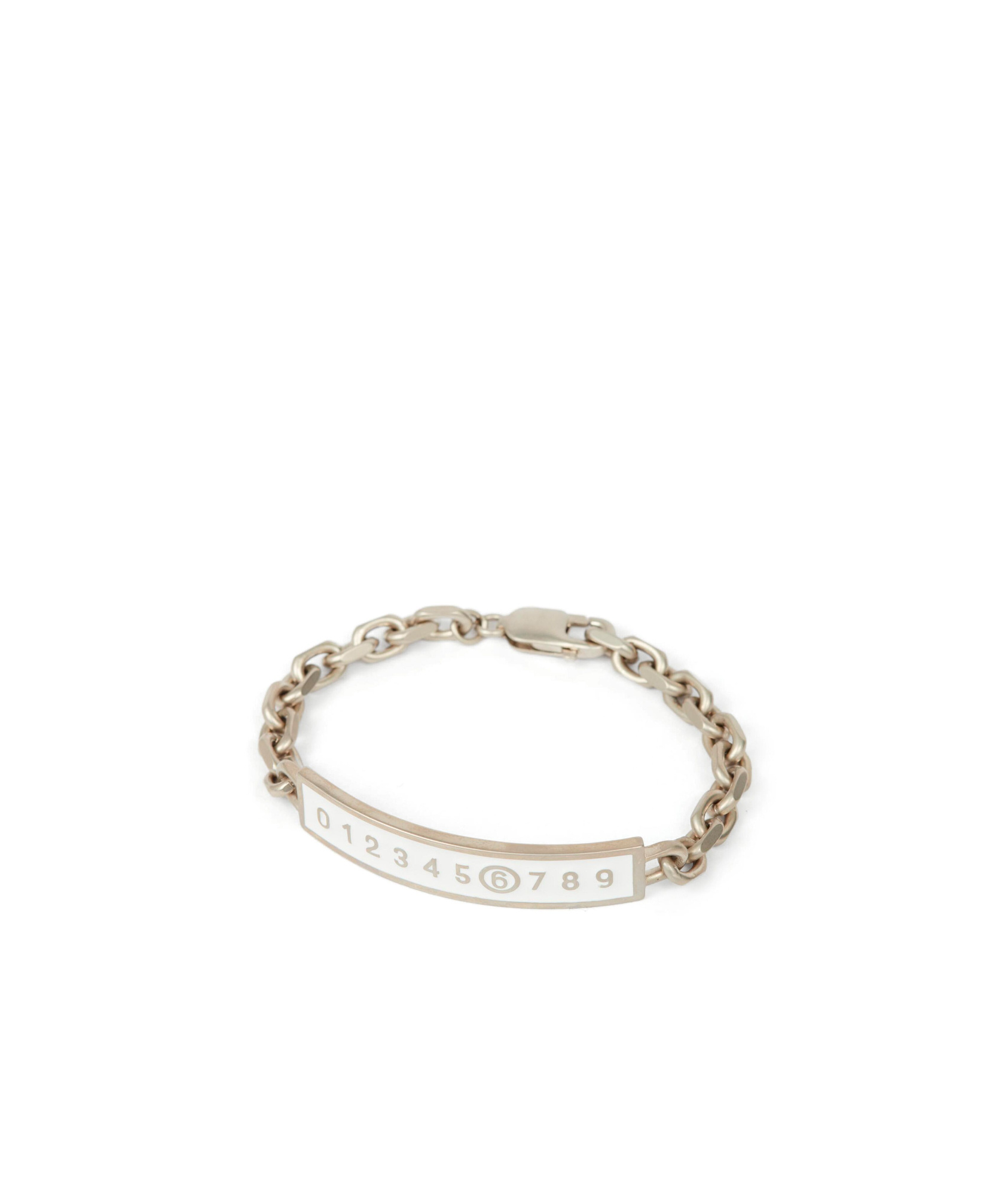Mm6 Maison Margiela Enamel-logo Bracelet In Yellow