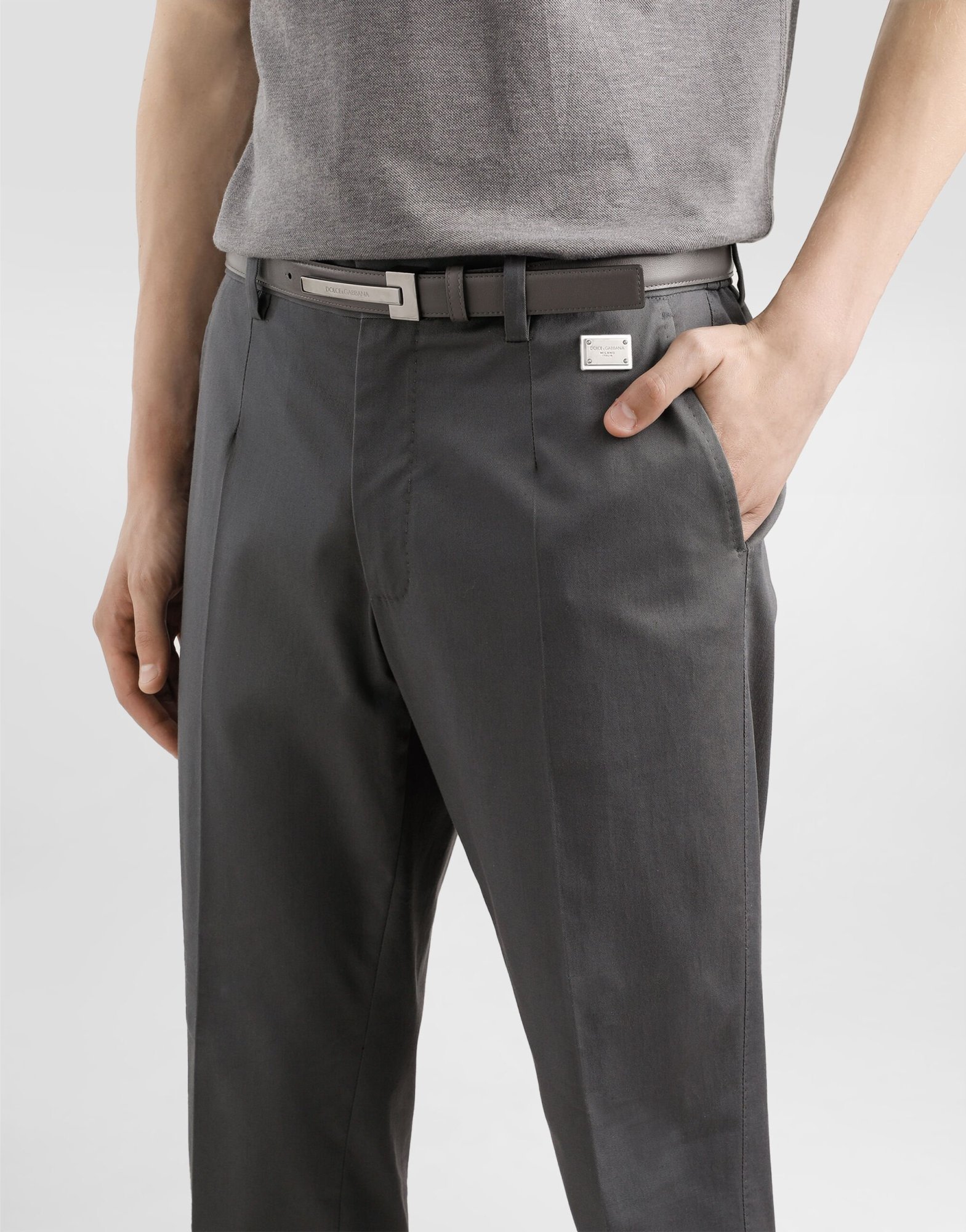 Dolce & Gabbana Cotton Slim Trousers In Black
