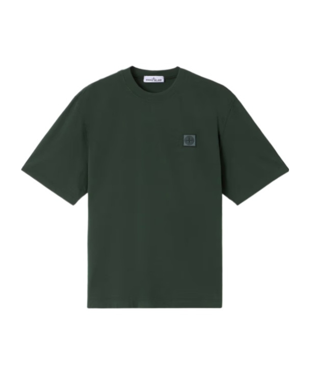 Stone Island Olive Crewneck T-shirt In Green