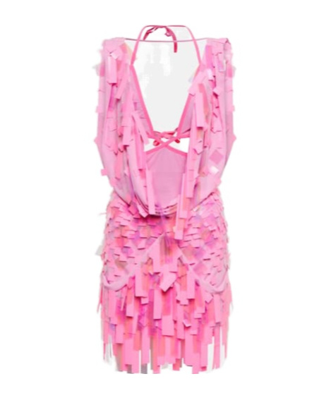 Attico Embellished Minidress In Pink