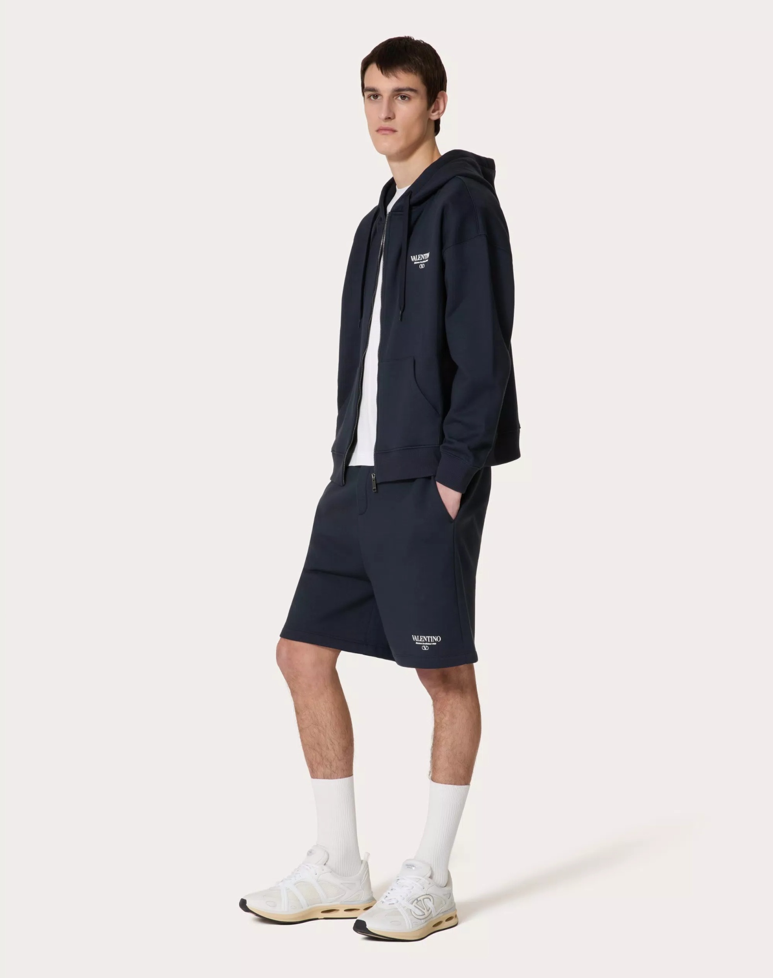 VALENTINO LOGO-PRINT TRACK SHORTS 