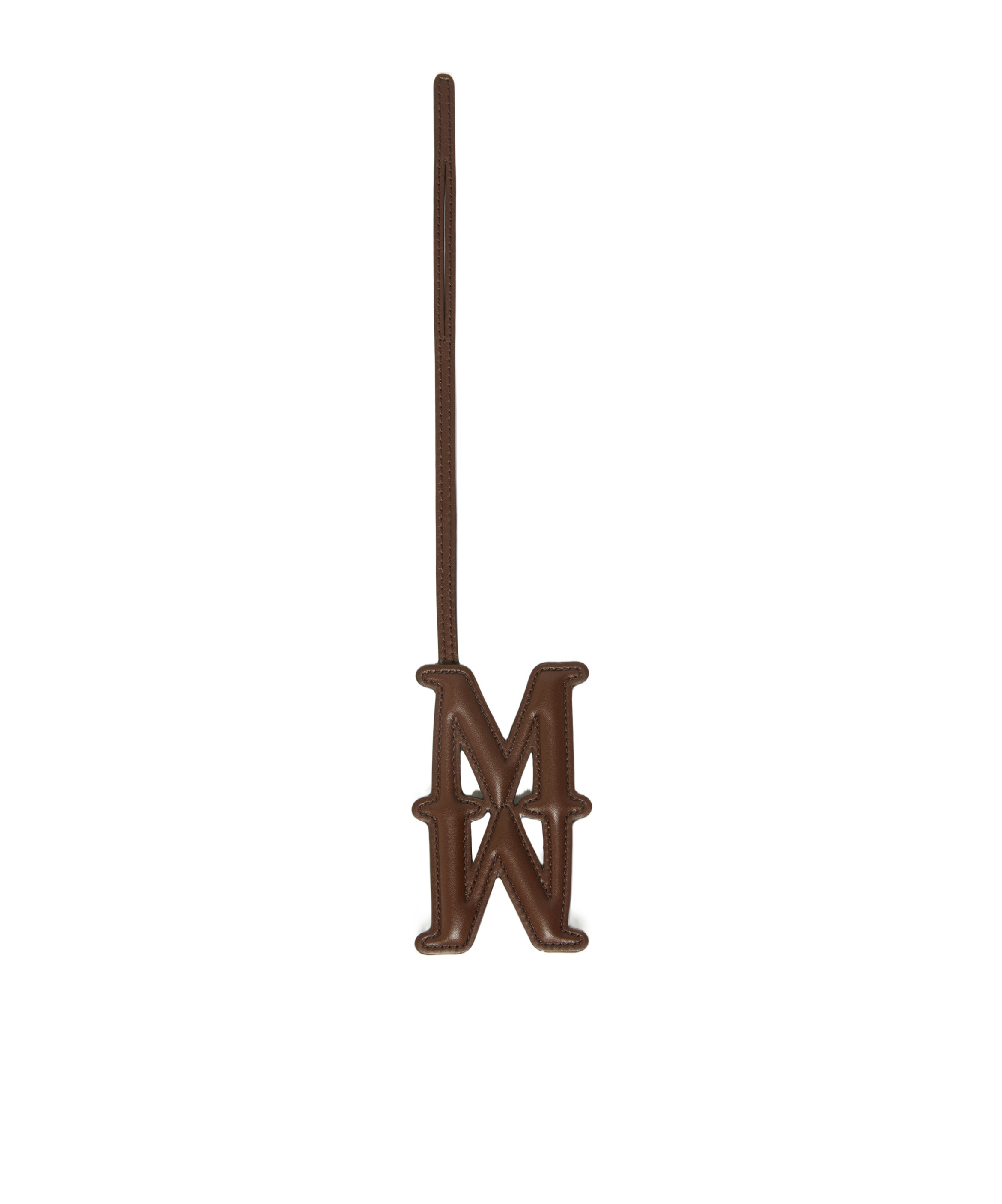Max Mara Leather Monogram Charm In Brown