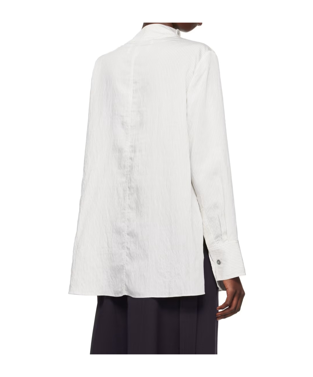 Studio Nicholson Striped Long-sleeved Blouse In White