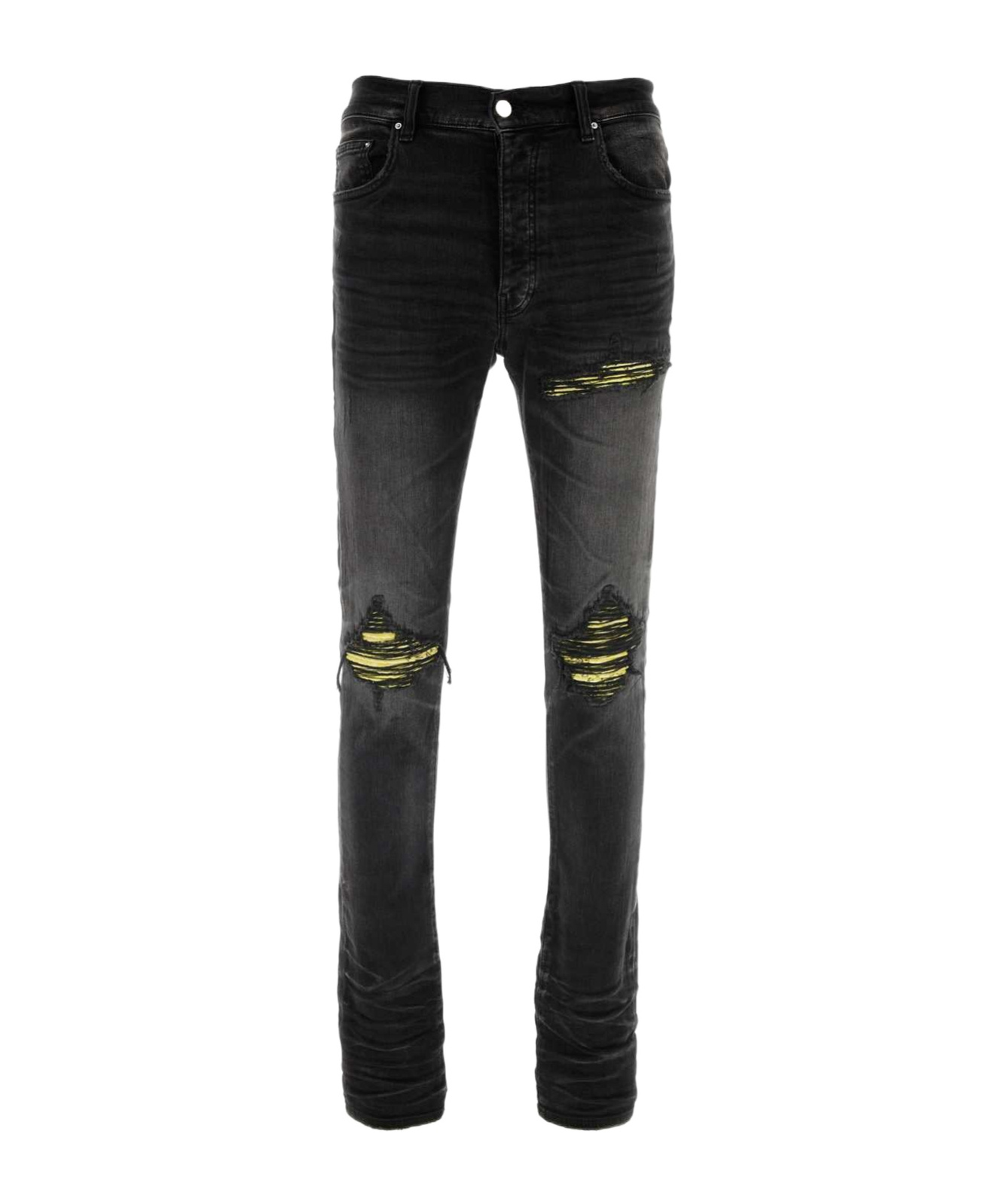 Amiri Stretch Denim Jeans Distressed Detailing In Black