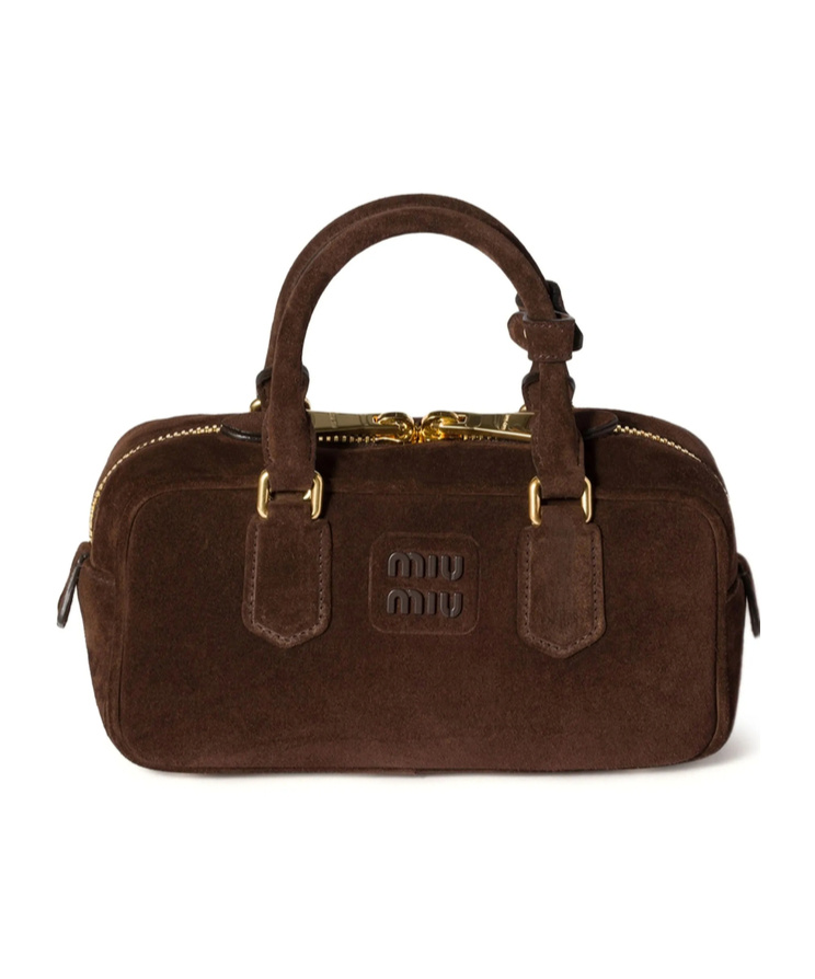 Miu Miu Arcadie Suede Bag In Black