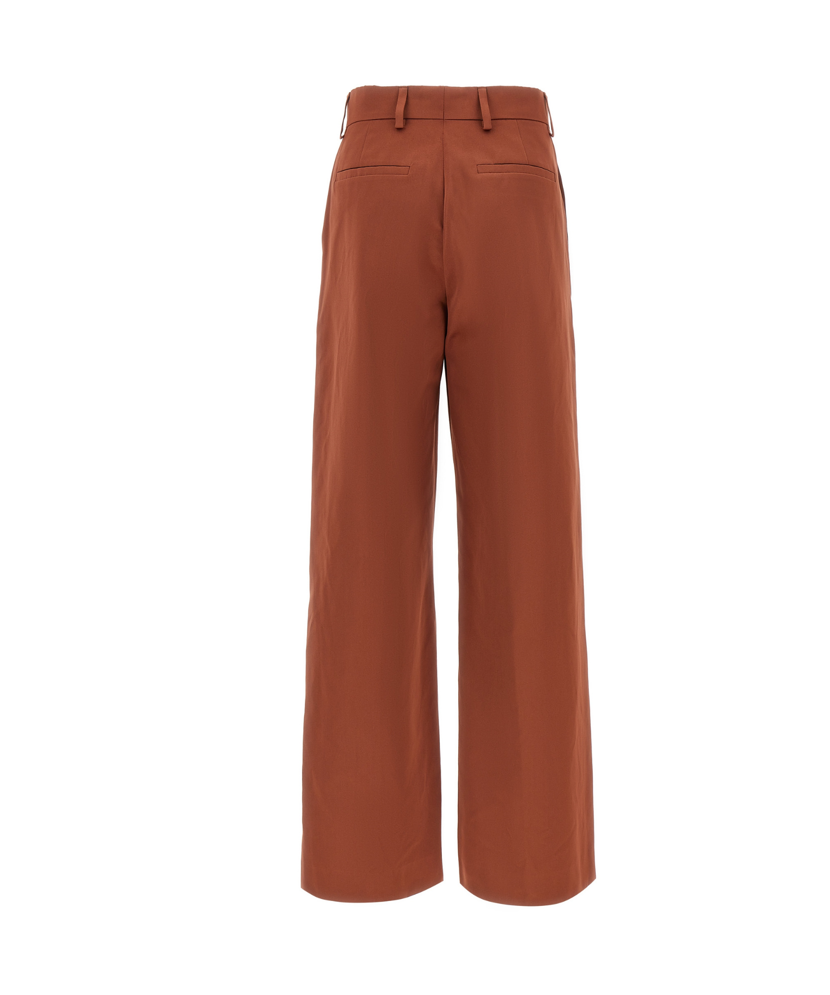 Dries Van Noten High Waist Wide Leg Trousers With Back Pockets In Brown
