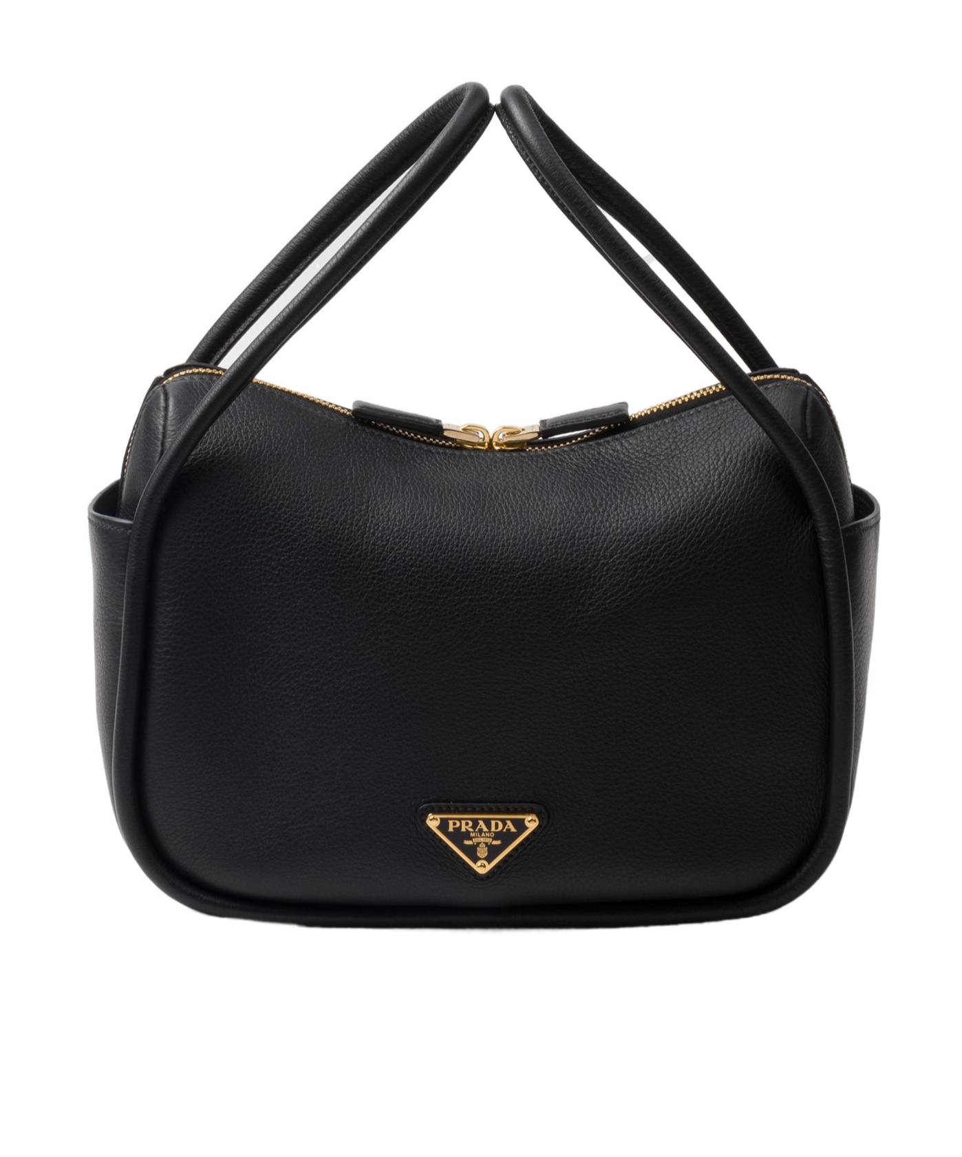 Shop Prada Leather Handbag In Black