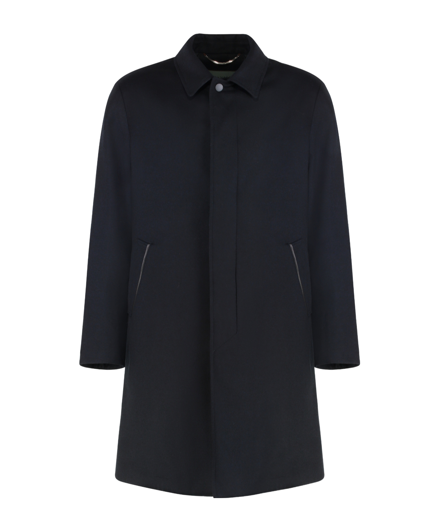 Canali Single-breasted Wool Coat In Black