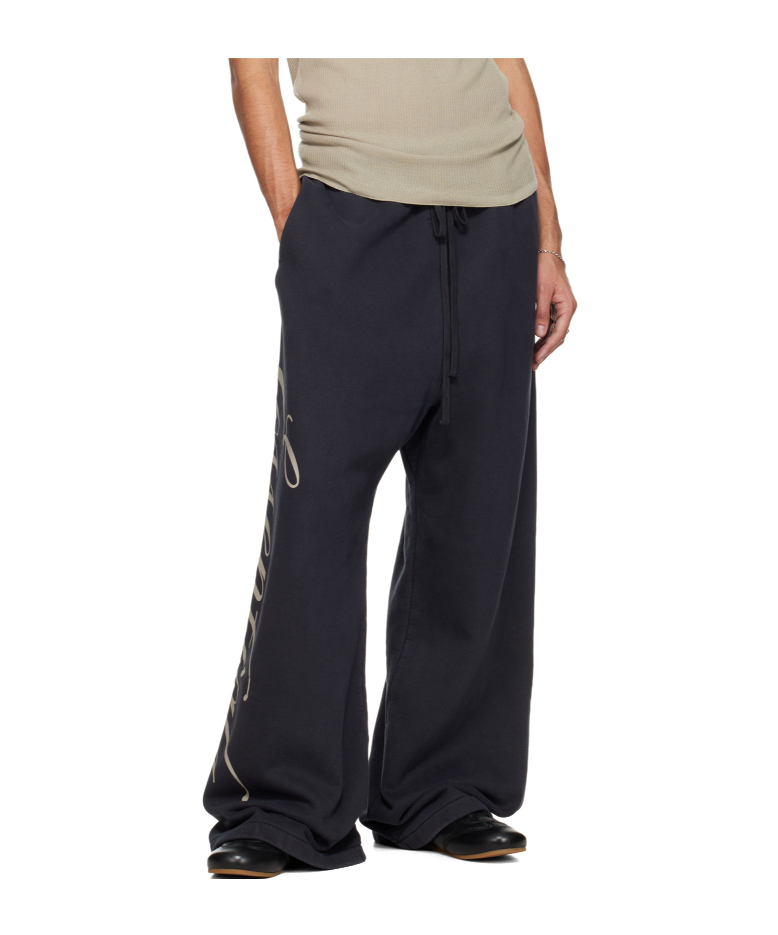 Essentials Drawstring Elastic Waist Sports Pants In Black
