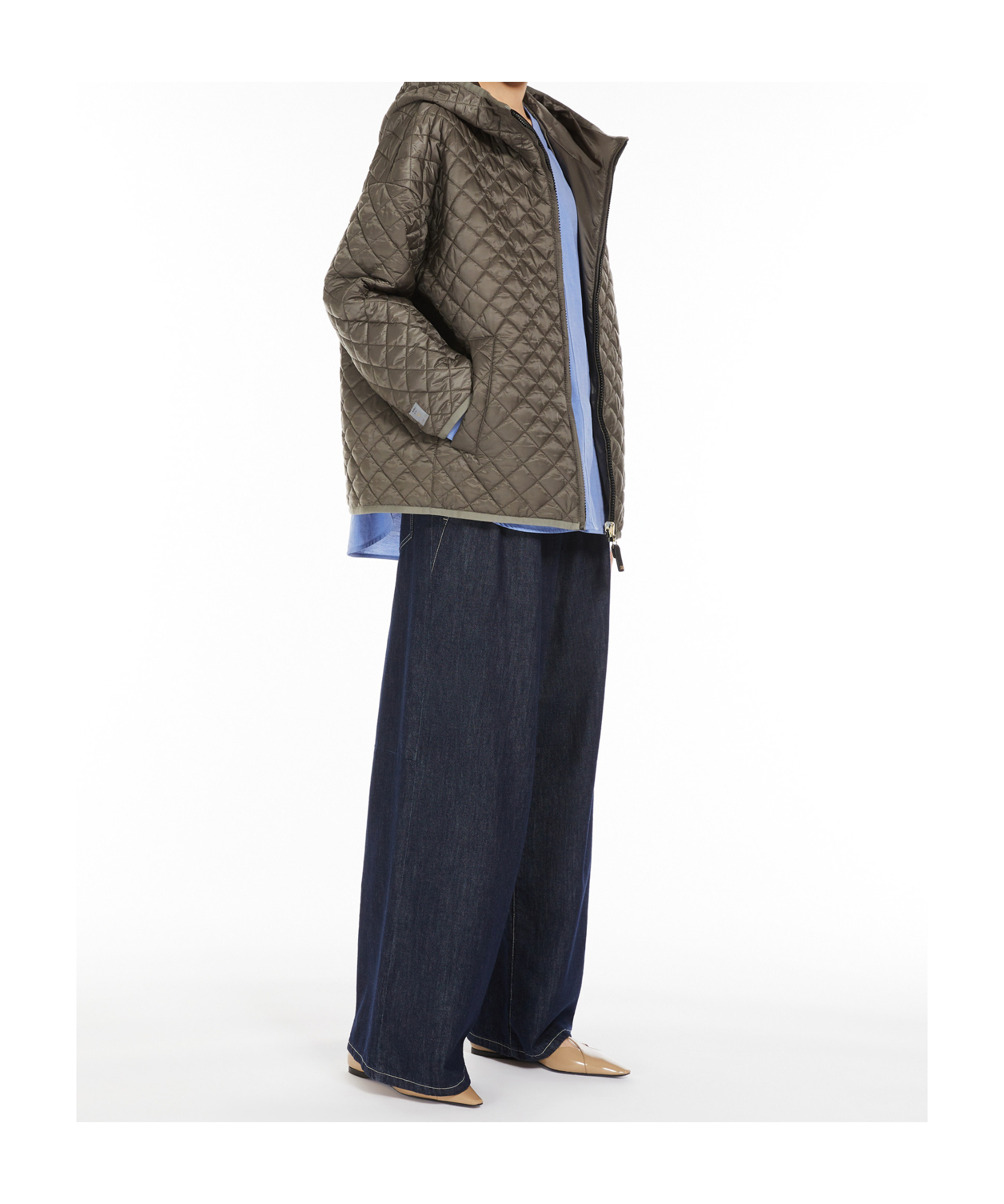 Max Mara Long-sleeved Double-sided Jacket In Gray