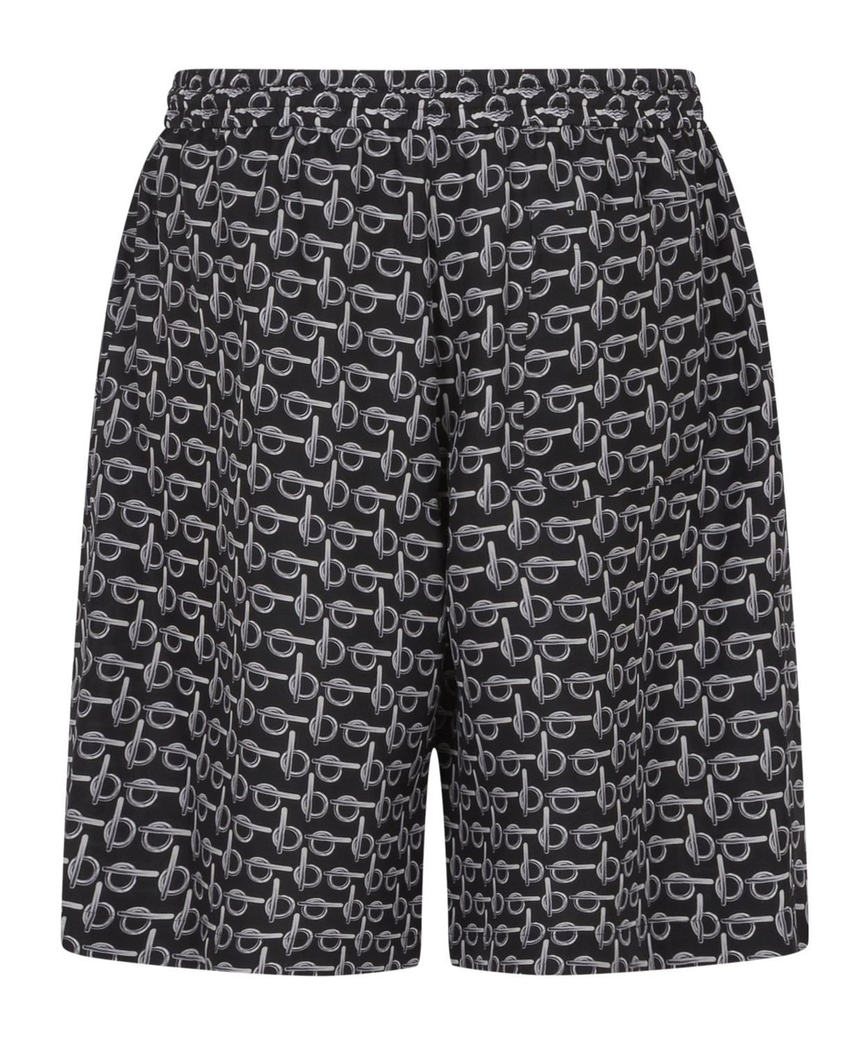 Shop Burberry B Elasticated-waistband Silk Shorts In Black