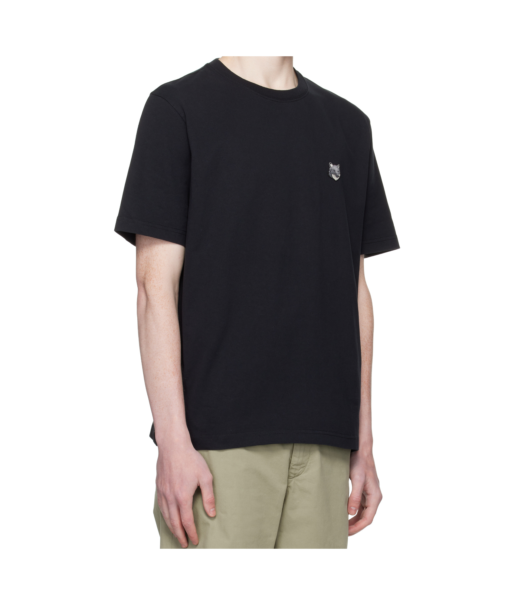 Maison Kitsuné Black Bold Fox Head Patch Oversize T-shirt In Black