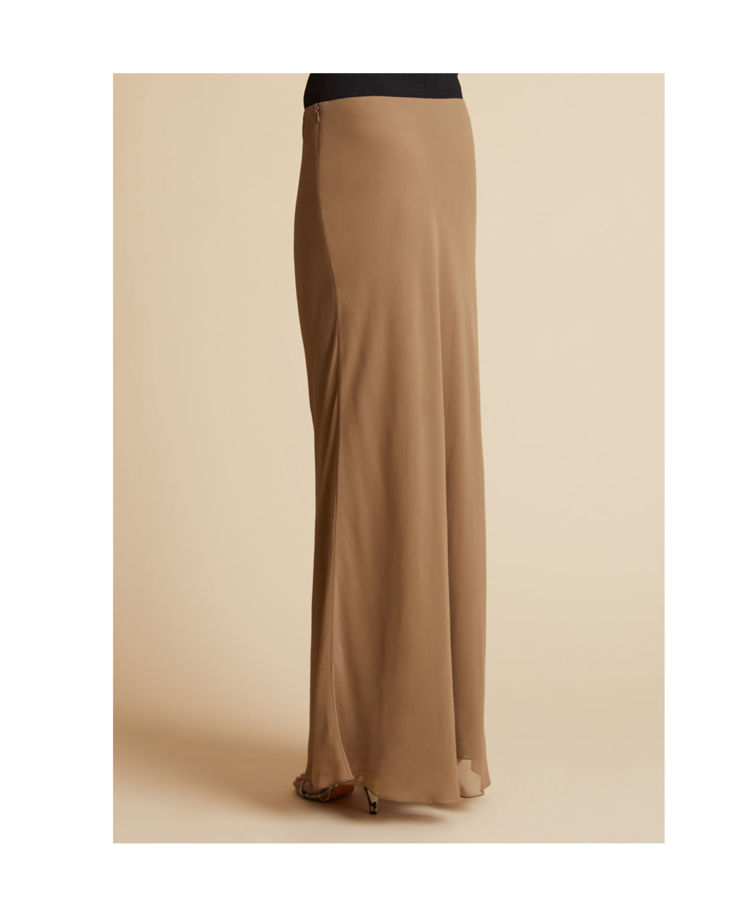 Khaite Mauva Silk Chiffon Long Skirt In Brown