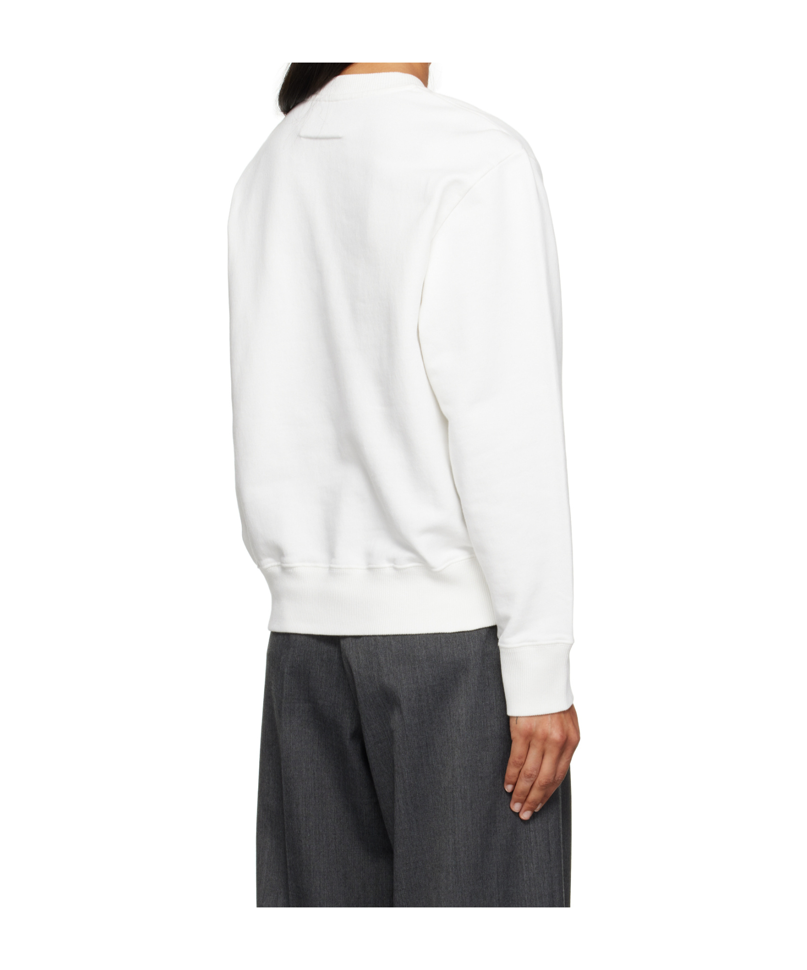 Mm6 Maison Margiela Off-white Logo Patch Sweatshirt In White