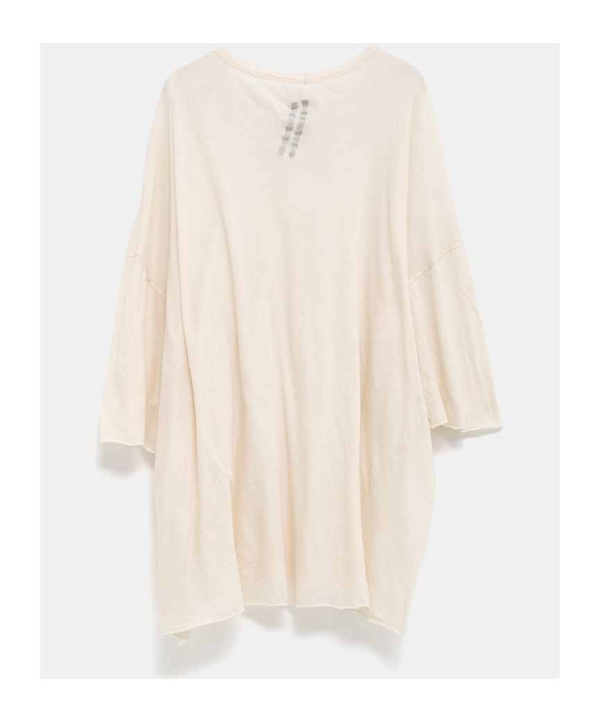 Rick Owens Open-necked Black Shirt In White