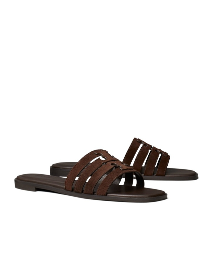 Tory Burch Ines Suede Cage Slide Sandals