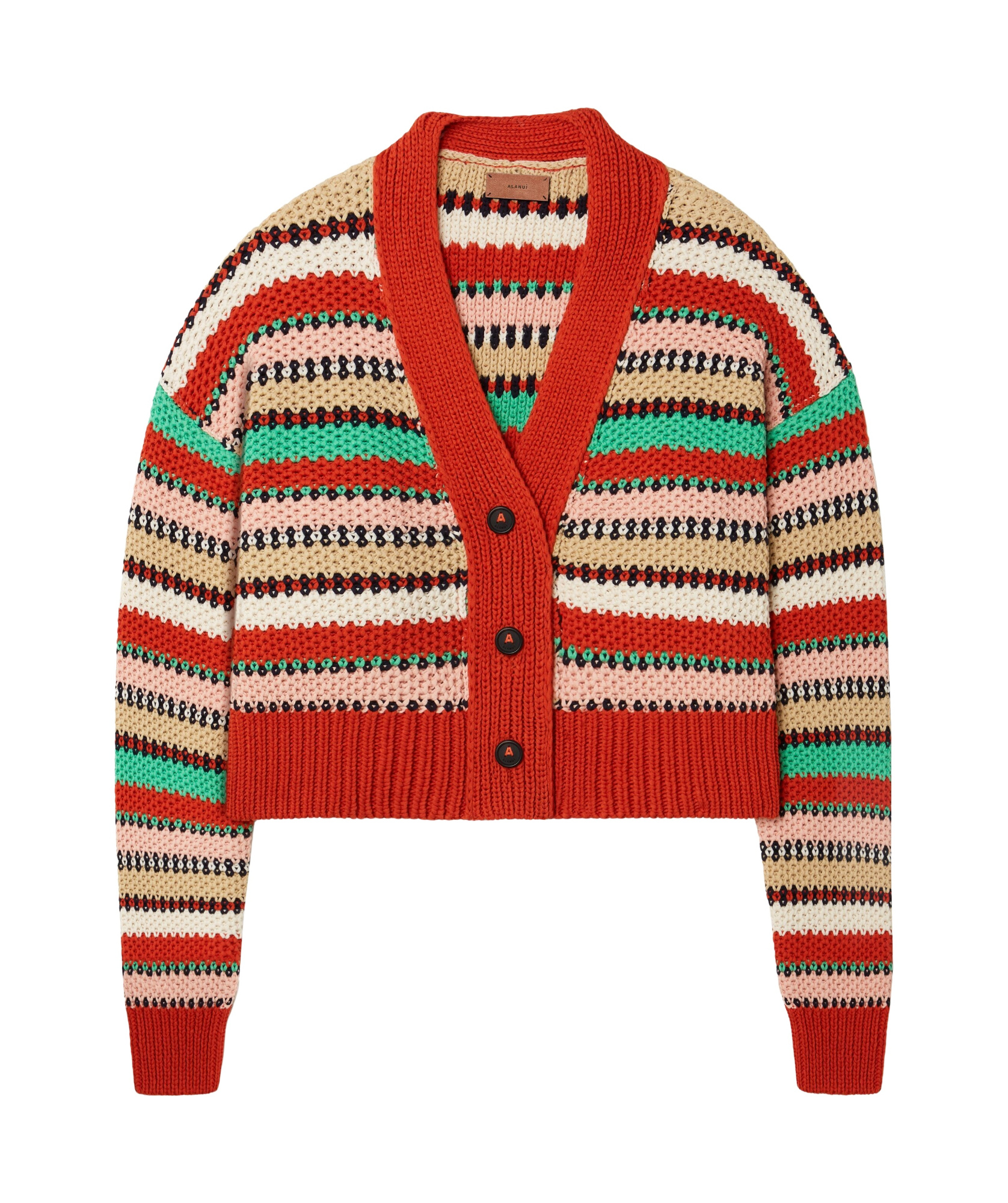 Alanui Sunny Stripes Cardigan In Red